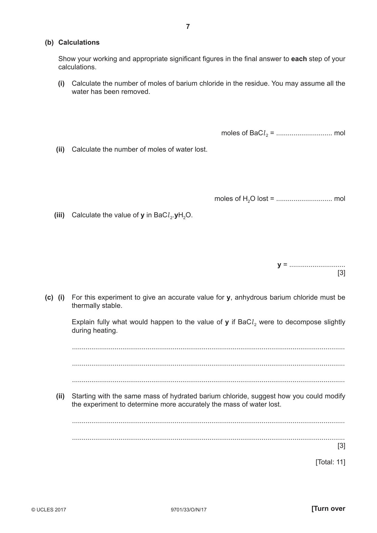 Cambridge A Level Chemistry 9701 2017 Oct/Nov Paper 3 · Variant 3 question paper, page 7 of 12