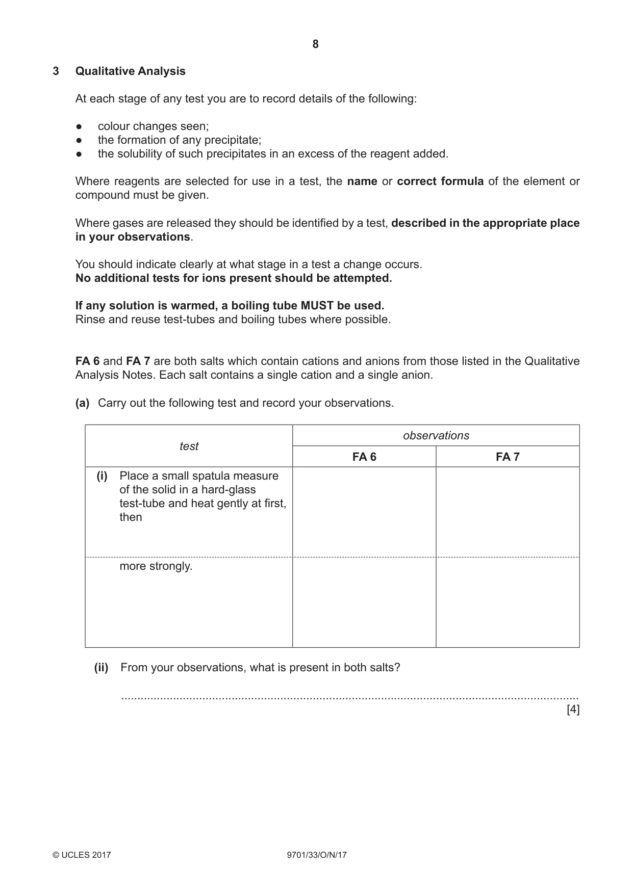 Cambridge A Level Chemistry 9701 2017 Oct/Nov Paper 3 · Variant 3 question paper, page 8 of 12
