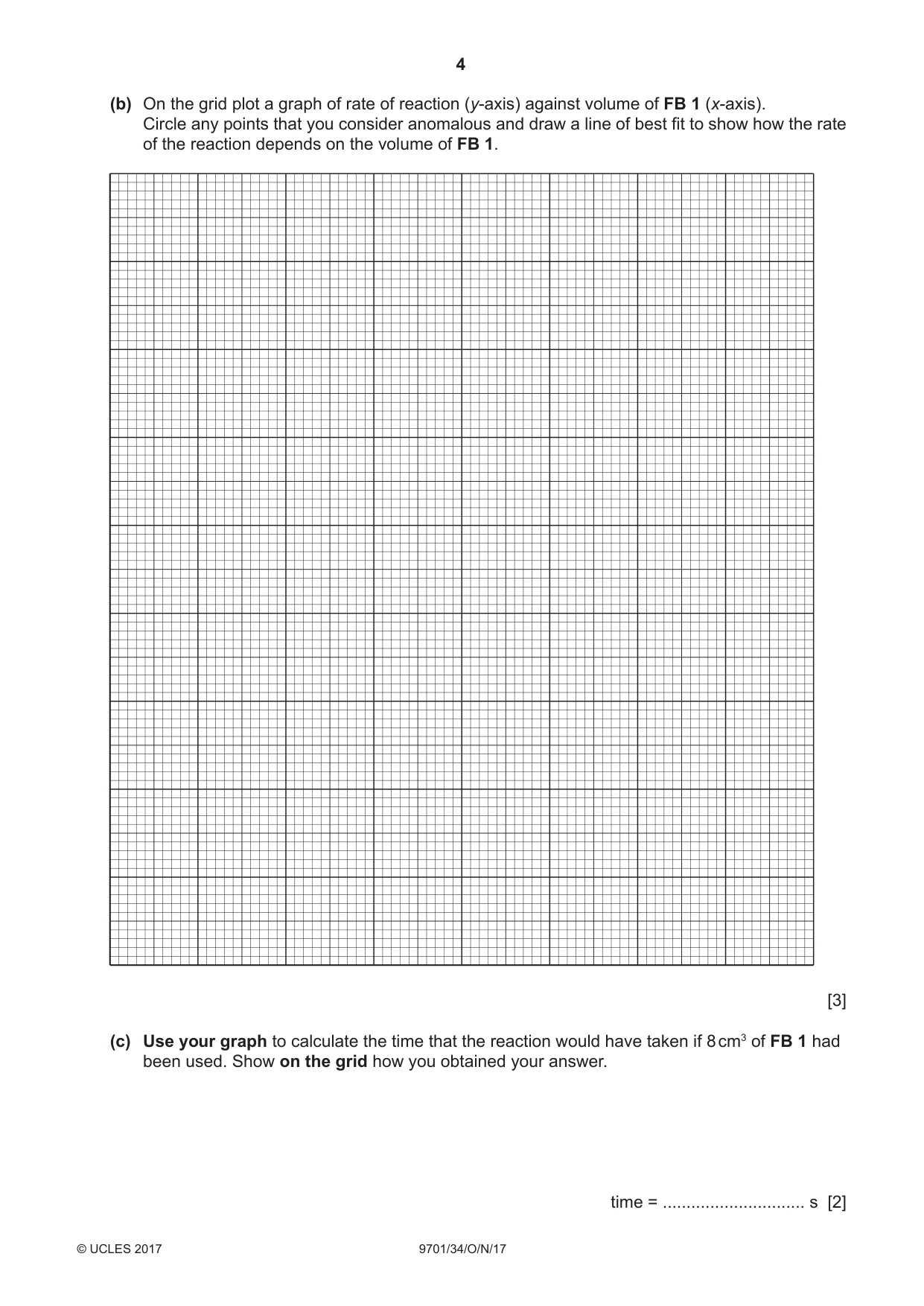 Cambridge A Level Chemistry 9701 2017 Oct/Nov Paper 3 · Variant 4 question paper, page 4 of 12