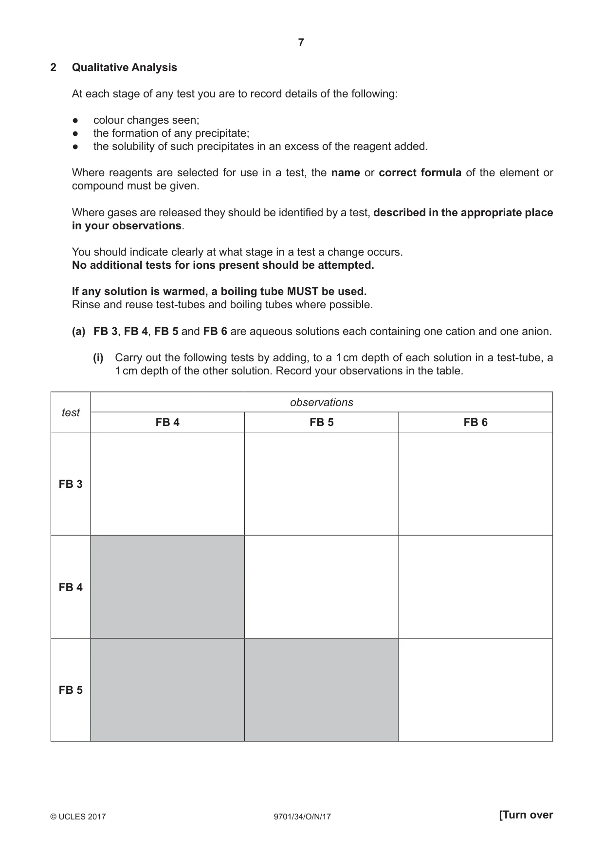 Cambridge A Level Chemistry 9701 2017 Oct/Nov Paper 3 · Variant 4 question paper, page 7 of 12