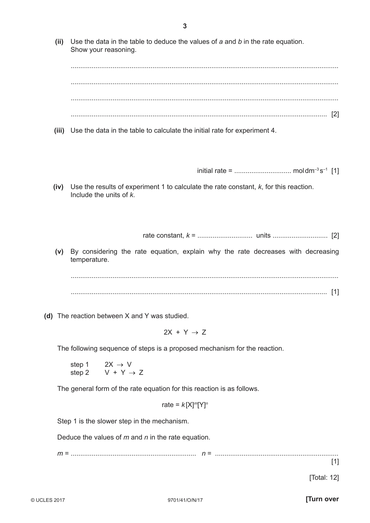 Cambridge A Level Chemistry 9701 2017 Oct/Nov Paper 4 · Variant 1 question paper, page 3 of 20