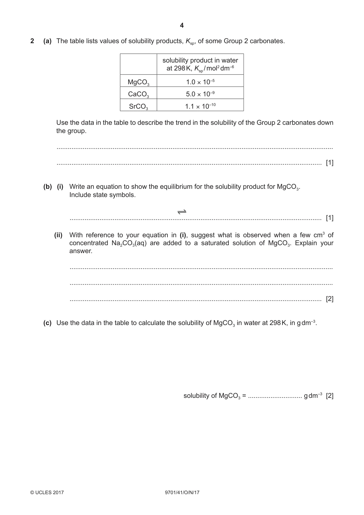 Cambridge A Level Chemistry 9701 2017 Oct/Nov Paper 4 · Variant 1 question paper, page 4 of 20