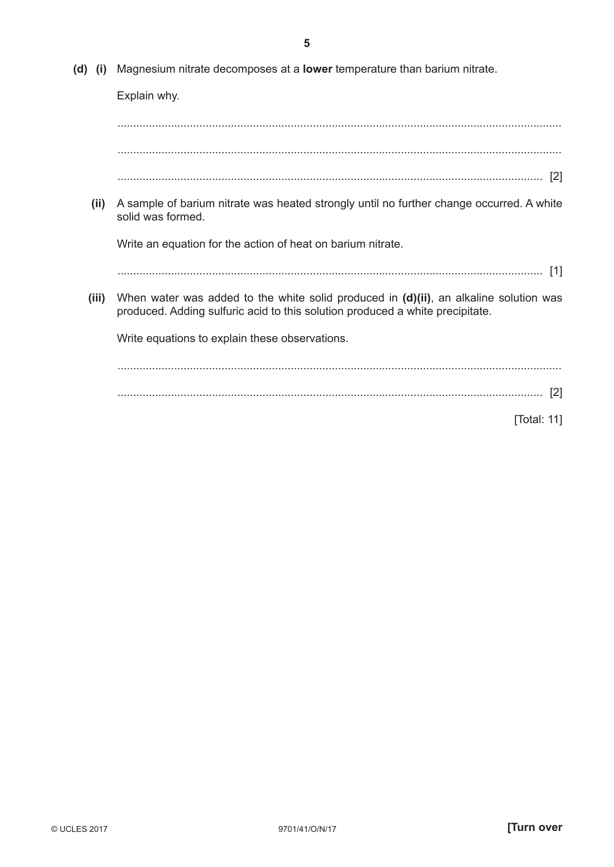 Cambridge A Level Chemistry 9701 2017 Oct/Nov Paper 4 · Variant 1 question paper, page 5 of 20
