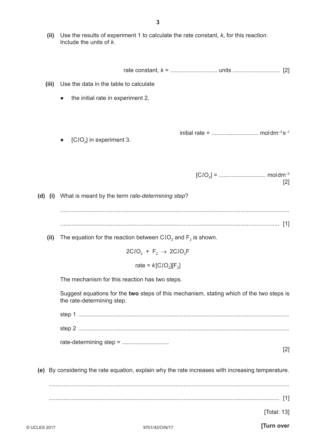Cambridge A Level Chemistry 9701 2017 Oct/Nov Paper 4 · Variant 2 question paper, page 3 of 20