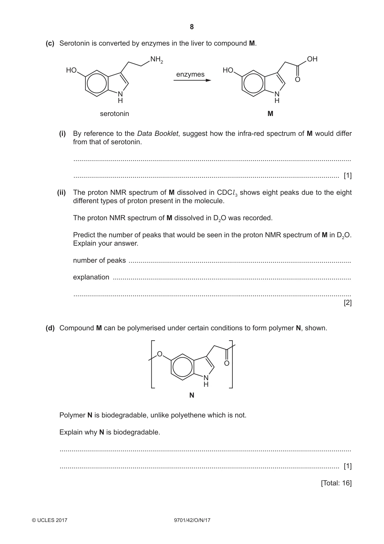 Cambridge A Level Chemistry 9701 2017 Oct/Nov Paper 4 · Variant 2 question paper, page 8 of 20