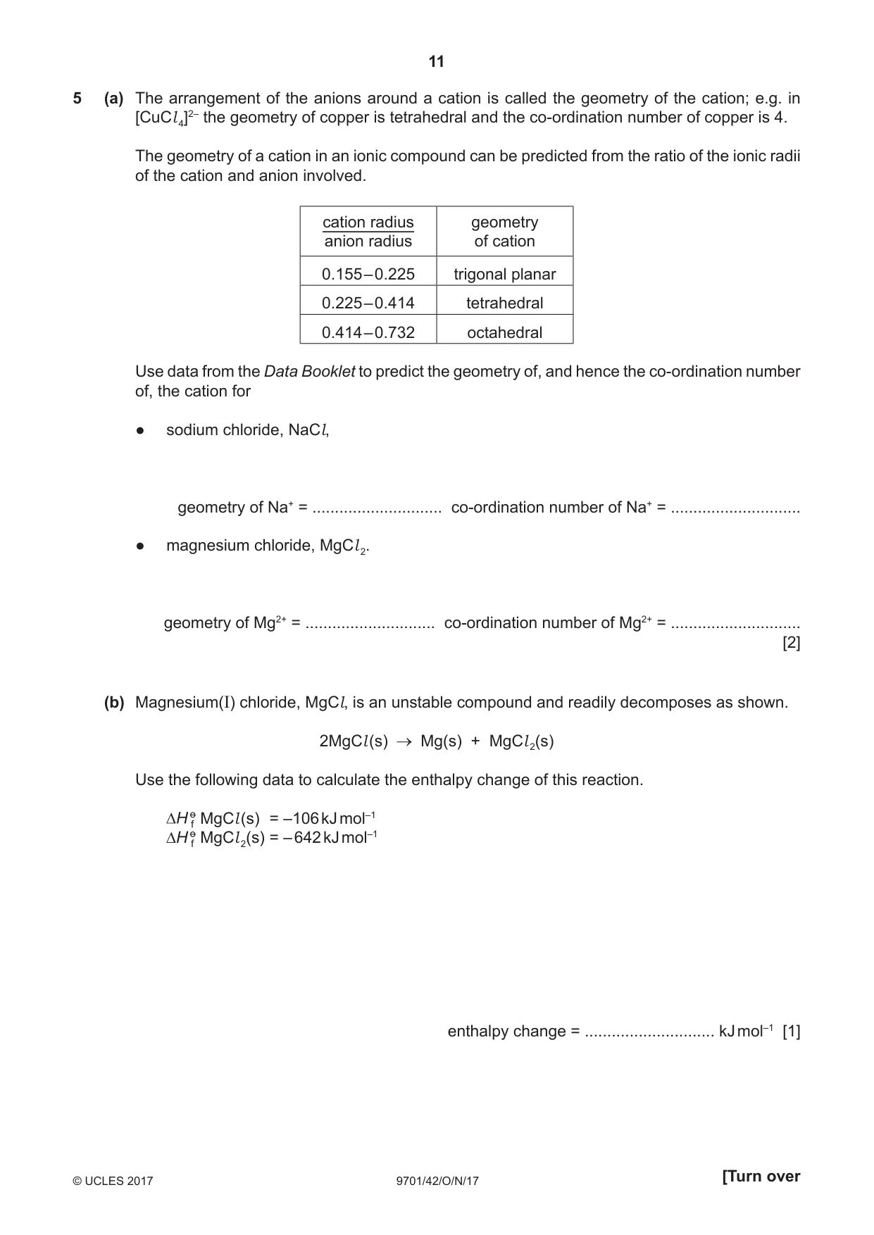 Cambridge A Level Chemistry 9701 2017 Oct/Nov Paper 4 · Variant 2 question paper, page 11 of 20