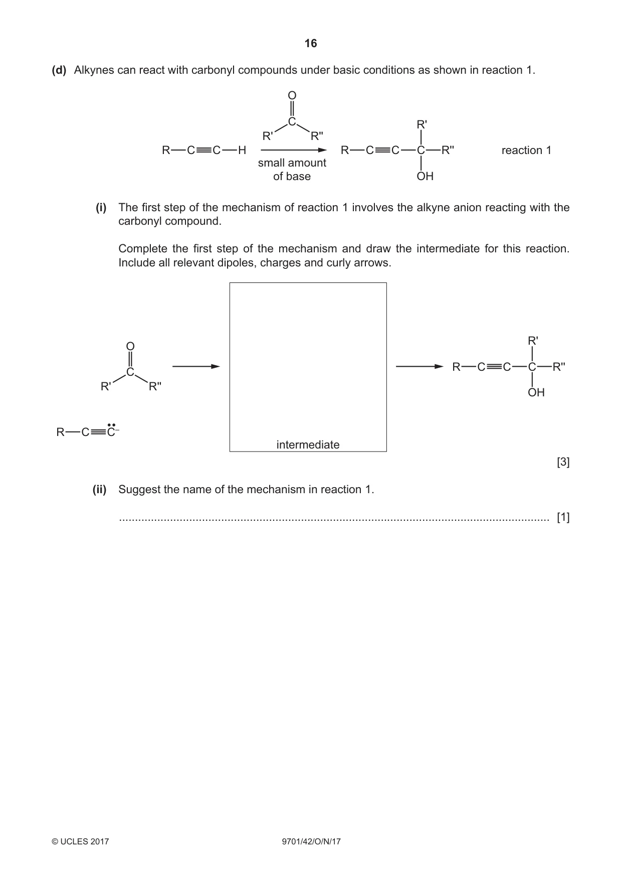Cambridge A Level Chemistry 9701 2017 Oct/Nov Paper 4 · Variant 2 question paper, page 16 of 20