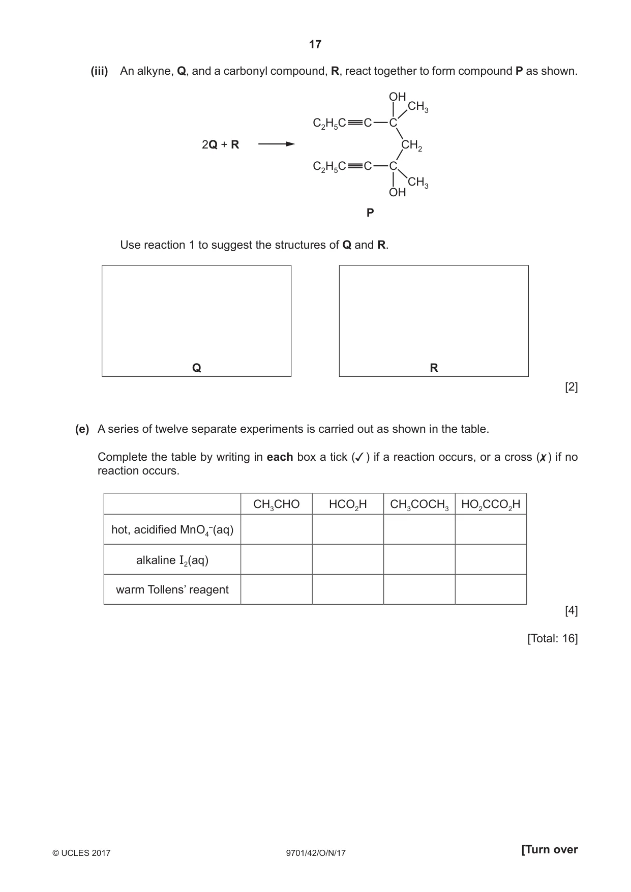Cambridge A Level Chemistry 9701 2017 Oct/Nov Paper 4 · Variant 2 question paper, page 17 of 20