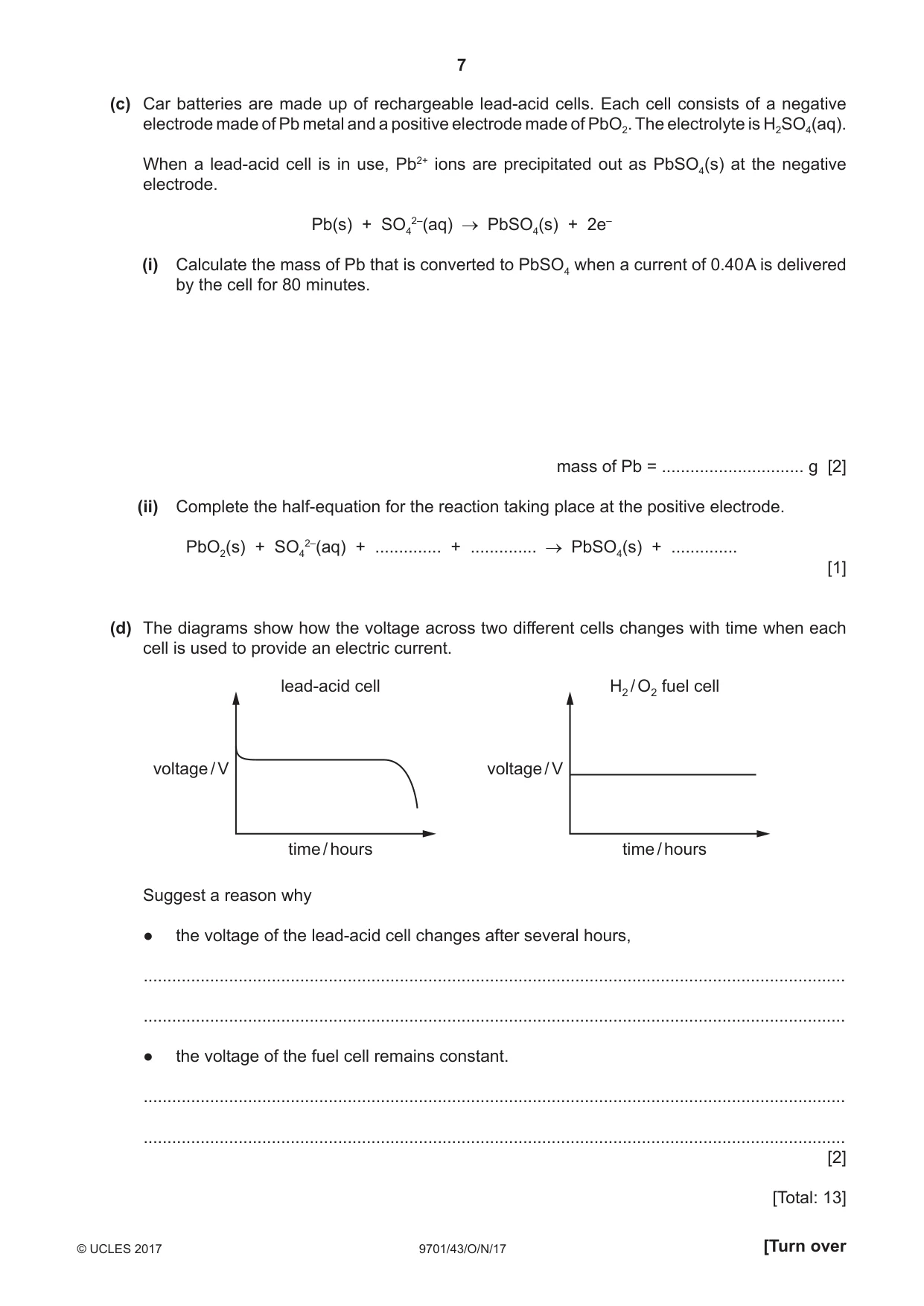 Cambridge A Level Chemistry 9701 2017 Oct/Nov Paper 4 · Variant 3 question paper, page 7 of 20
