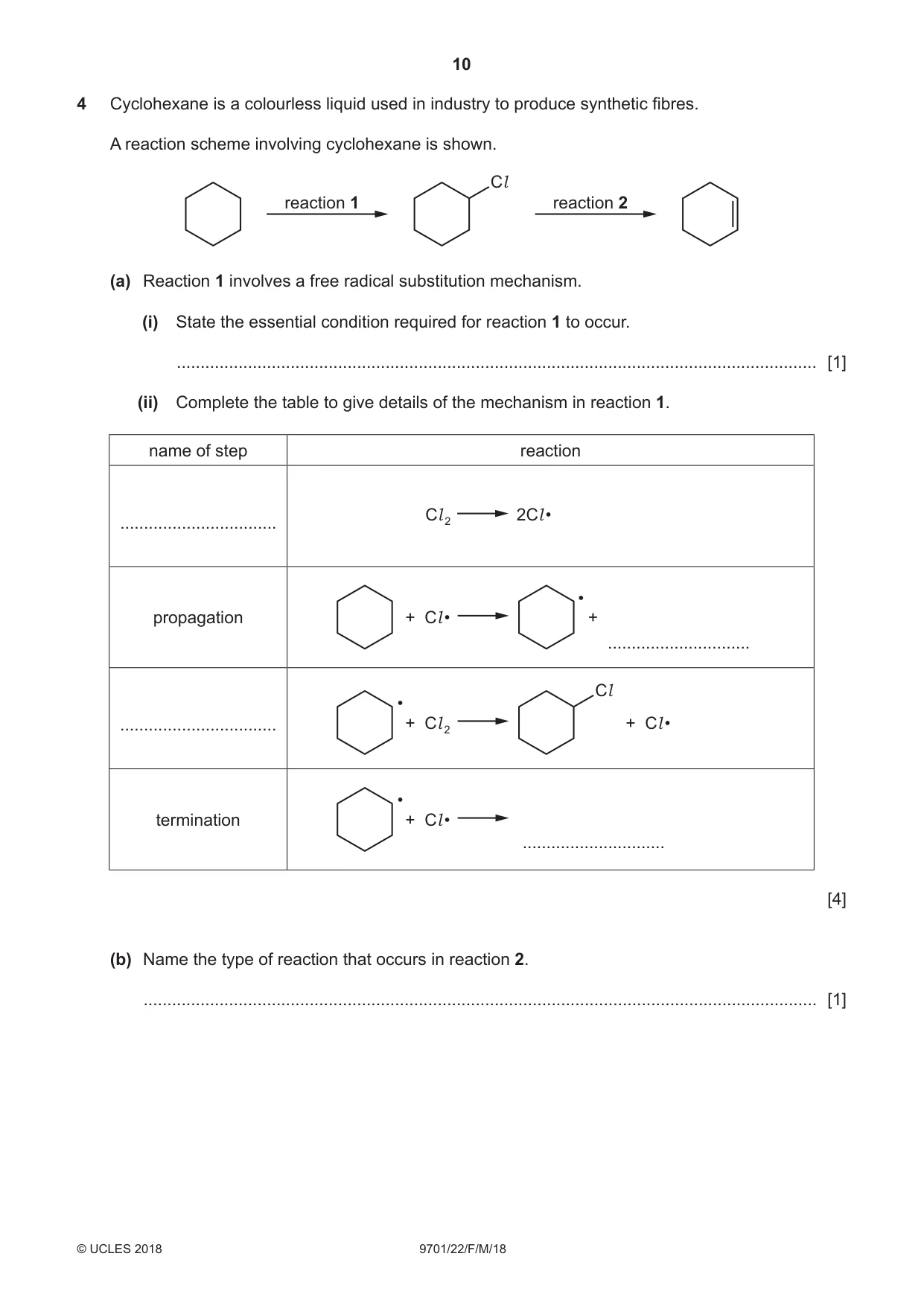 Cambridge A Level Chemistry 9701 2018 Feb/March Paper 2 · Variant 2 question paper, page 10 of 12