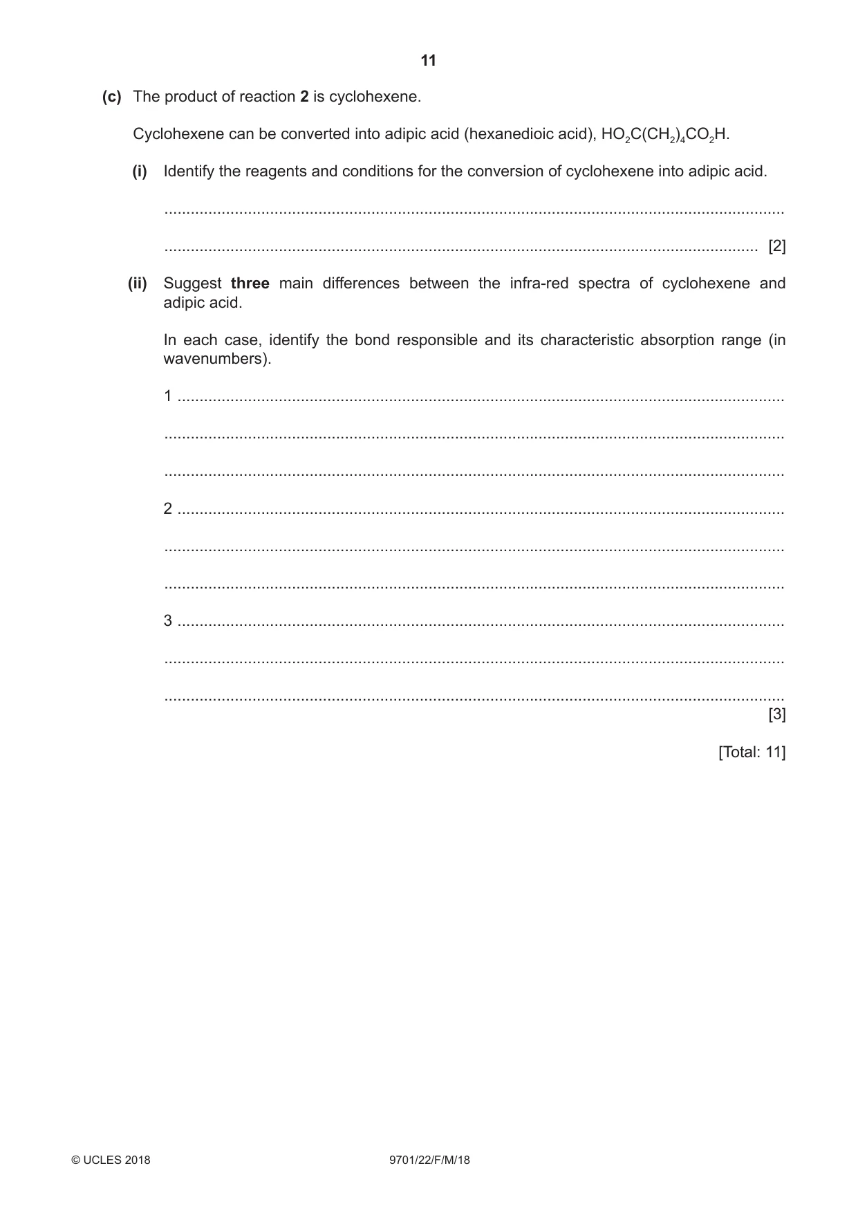 Cambridge A Level Chemistry 9701 2018 Feb/March Paper 2 · Variant 2 question paper, page 11 of 12