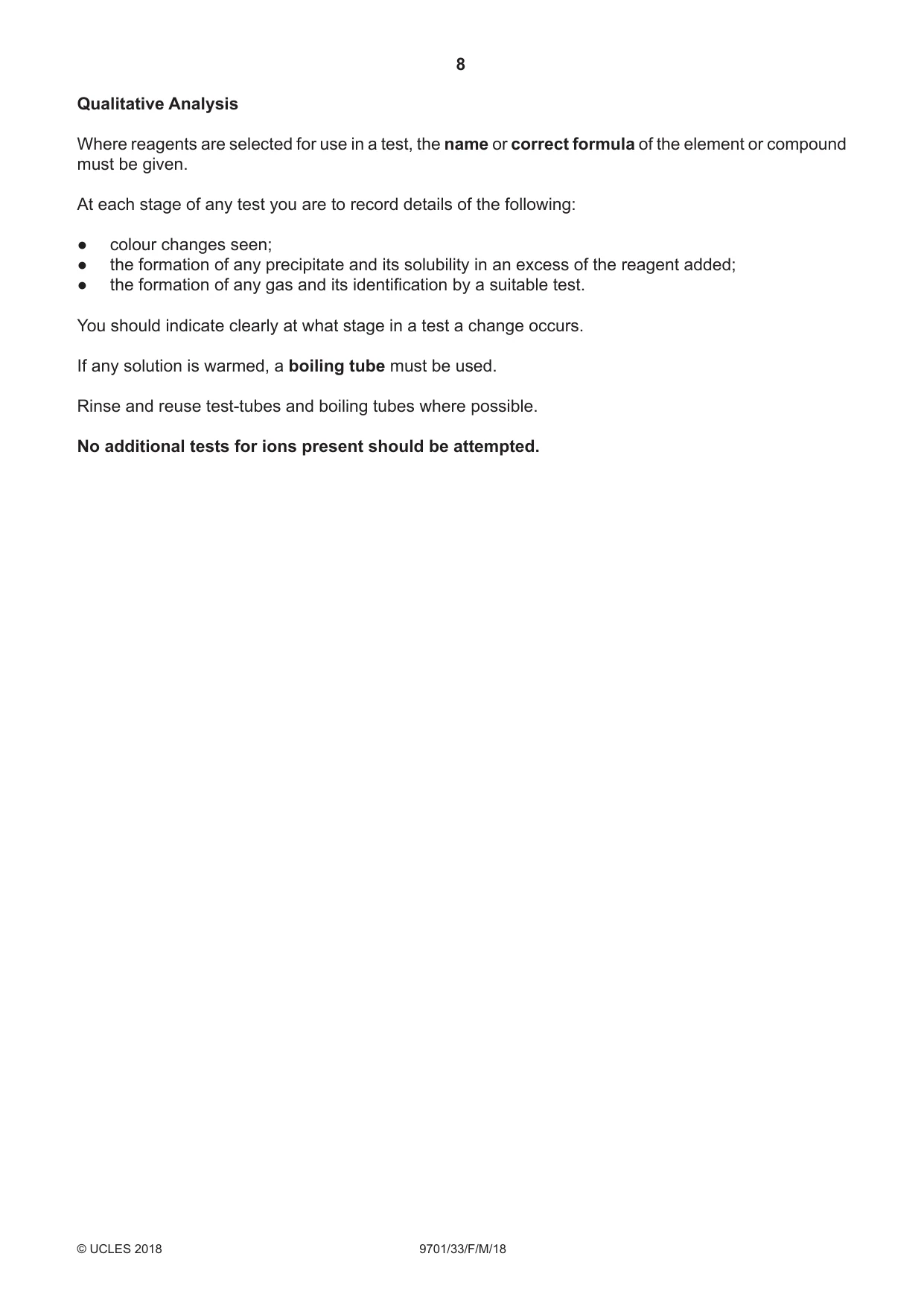 Cambridge A Level Chemistry 9701 2018 Feb/March Paper 3 · Variant 3 question paper, page 8 of 16