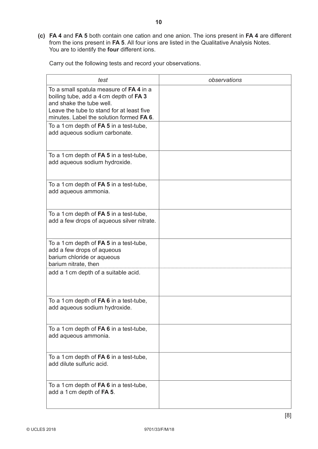 Cambridge A Level Chemistry 9701 2018 Feb/March Paper 3 · Variant 3 question paper, page 10 of 16