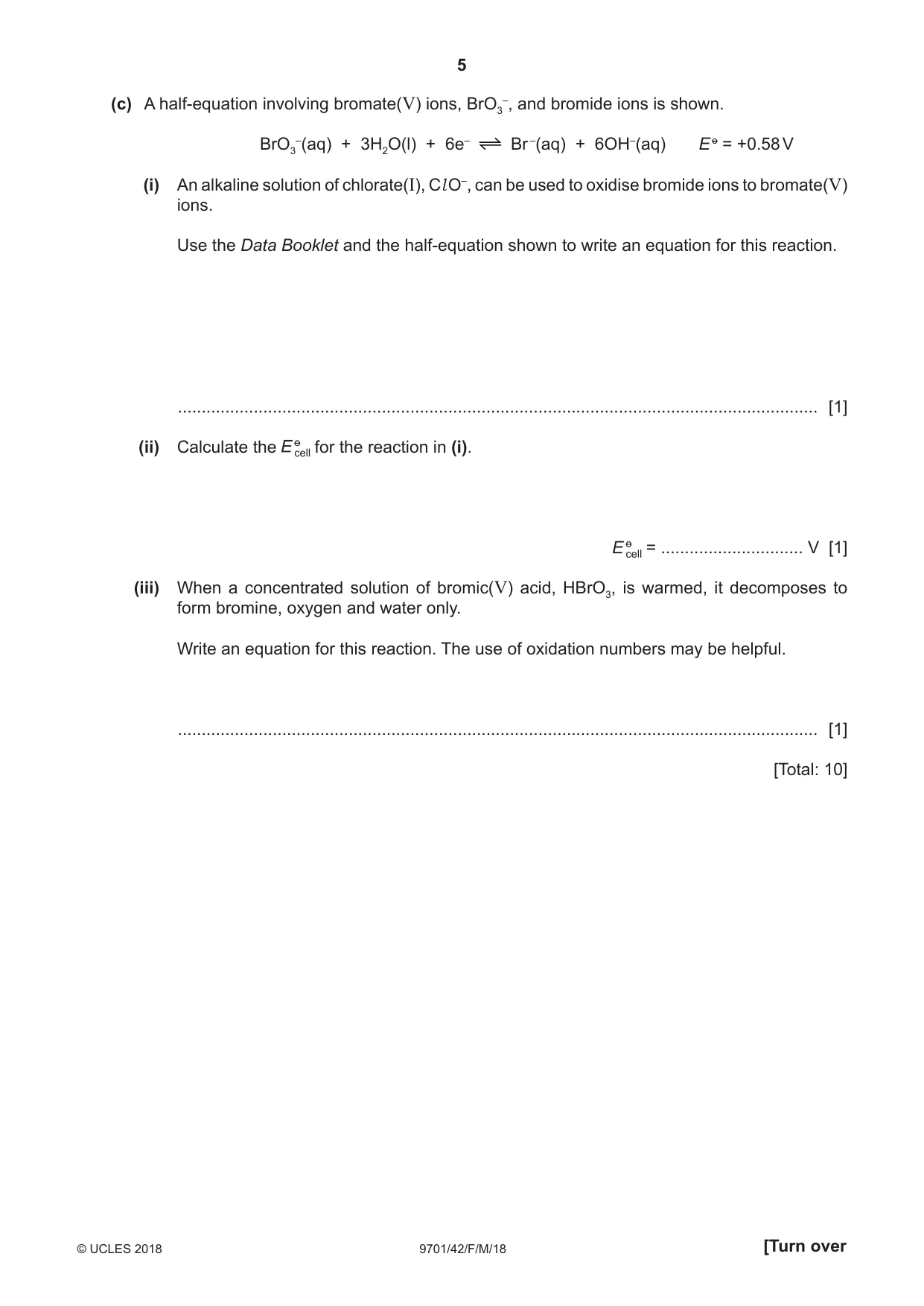 Cambridge A Level Chemistry 9701 2018 Feb/March Paper 4 · Variant 2 question paper, page 5 of 20