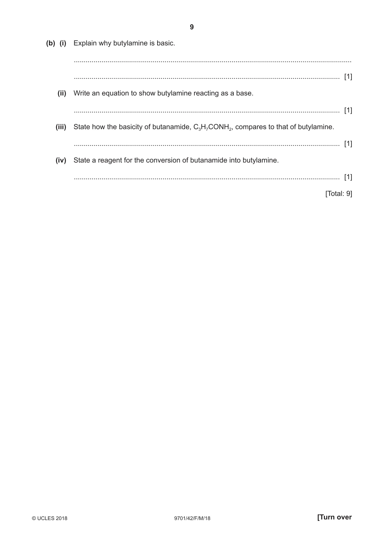 Cambridge A Level Chemistry 9701 2018 Feb/March Paper 4 · Variant 2 question paper, page 9 of 20