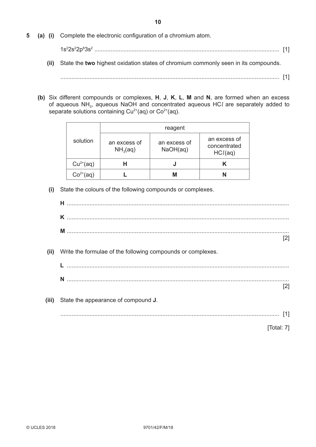 Cambridge A Level Chemistry 9701 2018 Feb/March Paper 4 · Variant 2 question paper, page 10 of 20