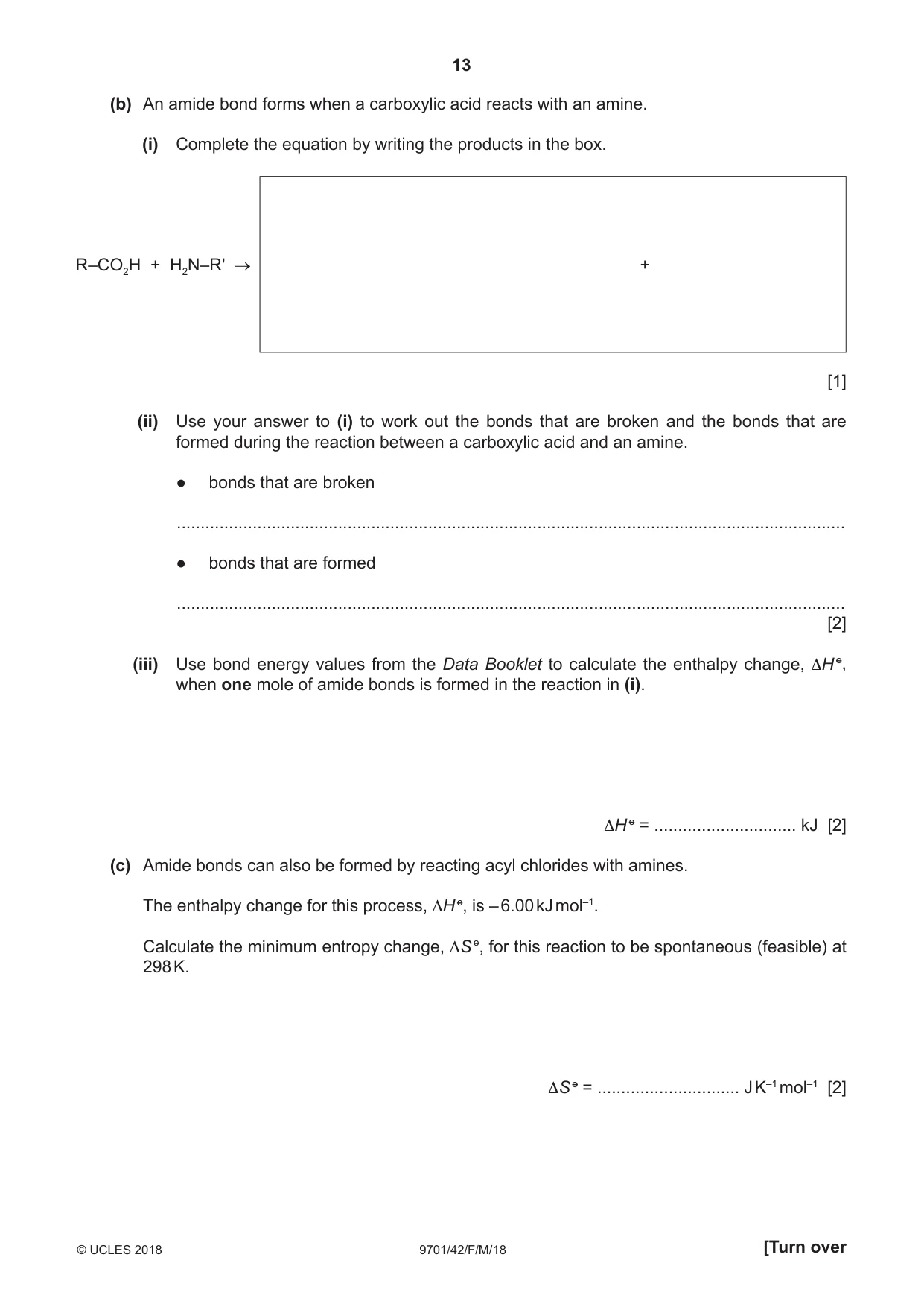 Cambridge A Level Chemistry 9701 2018 Feb/March Paper 4 · Variant 2 question paper, page 13 of 20