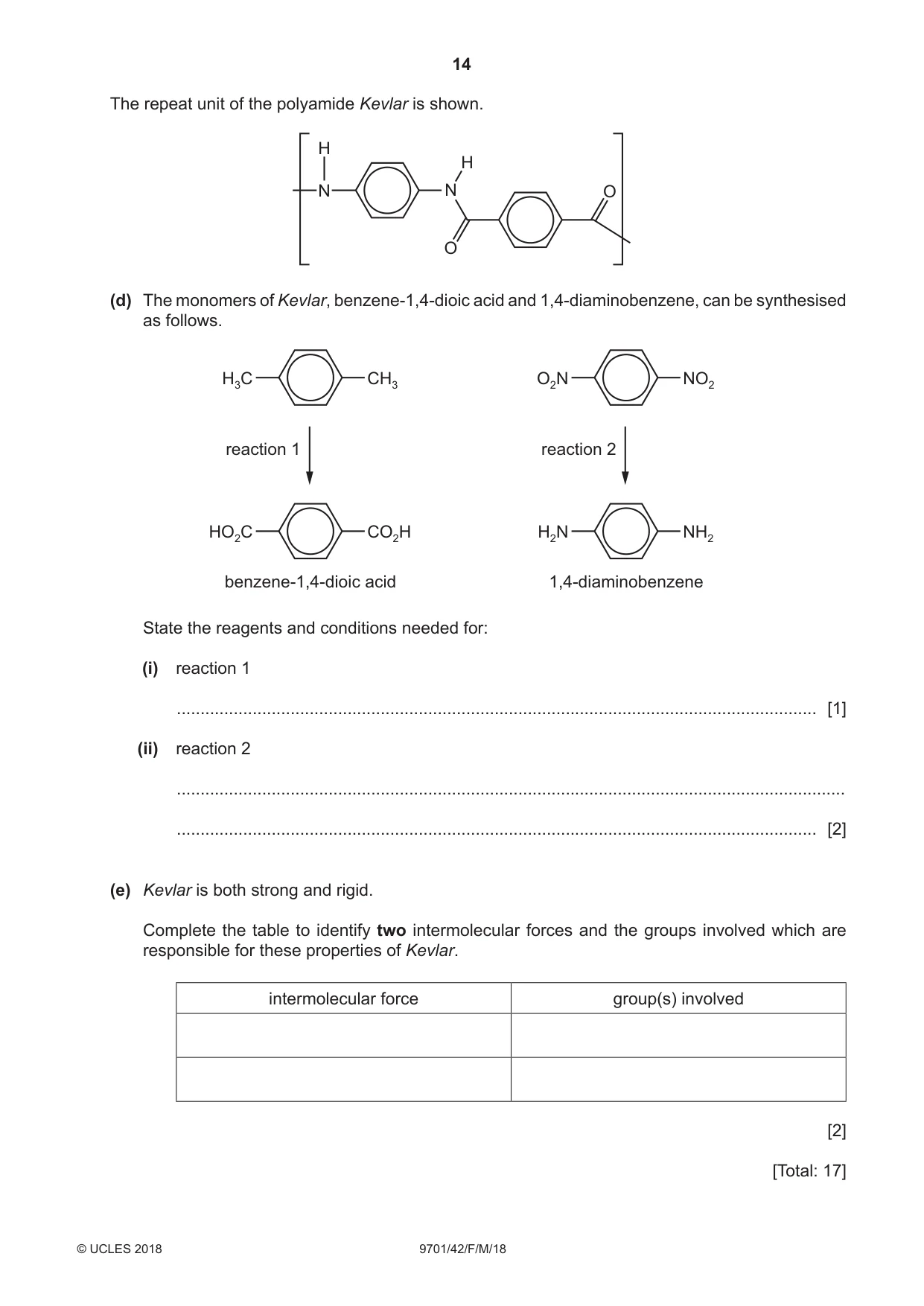 Cambridge A Level Chemistry 9701 2018 Feb/March Paper 4 · Variant 2 question paper, page 14 of 20