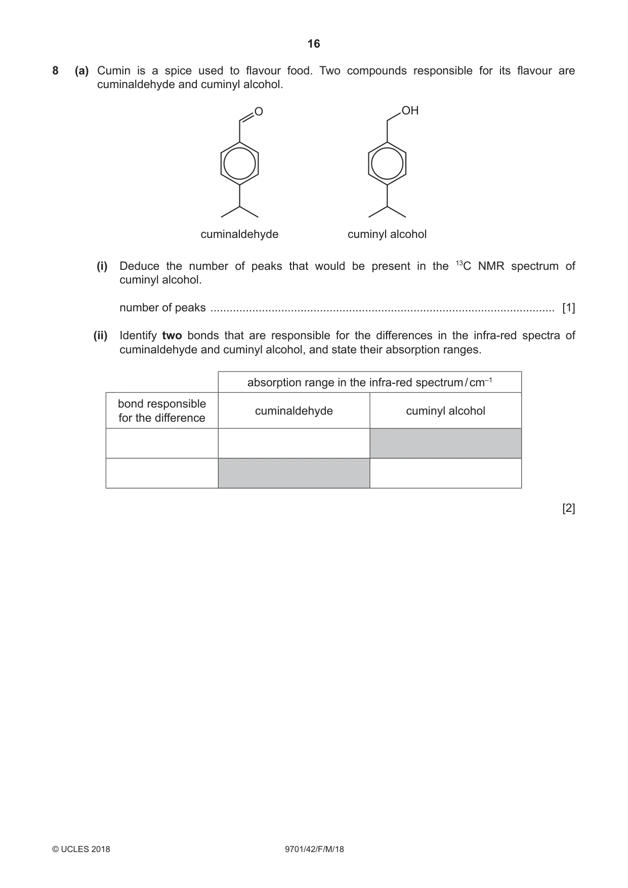 Cambridge A Level Chemistry 9701 2018 Feb/March Paper 4 · Variant 2 question paper, page 16 of 20