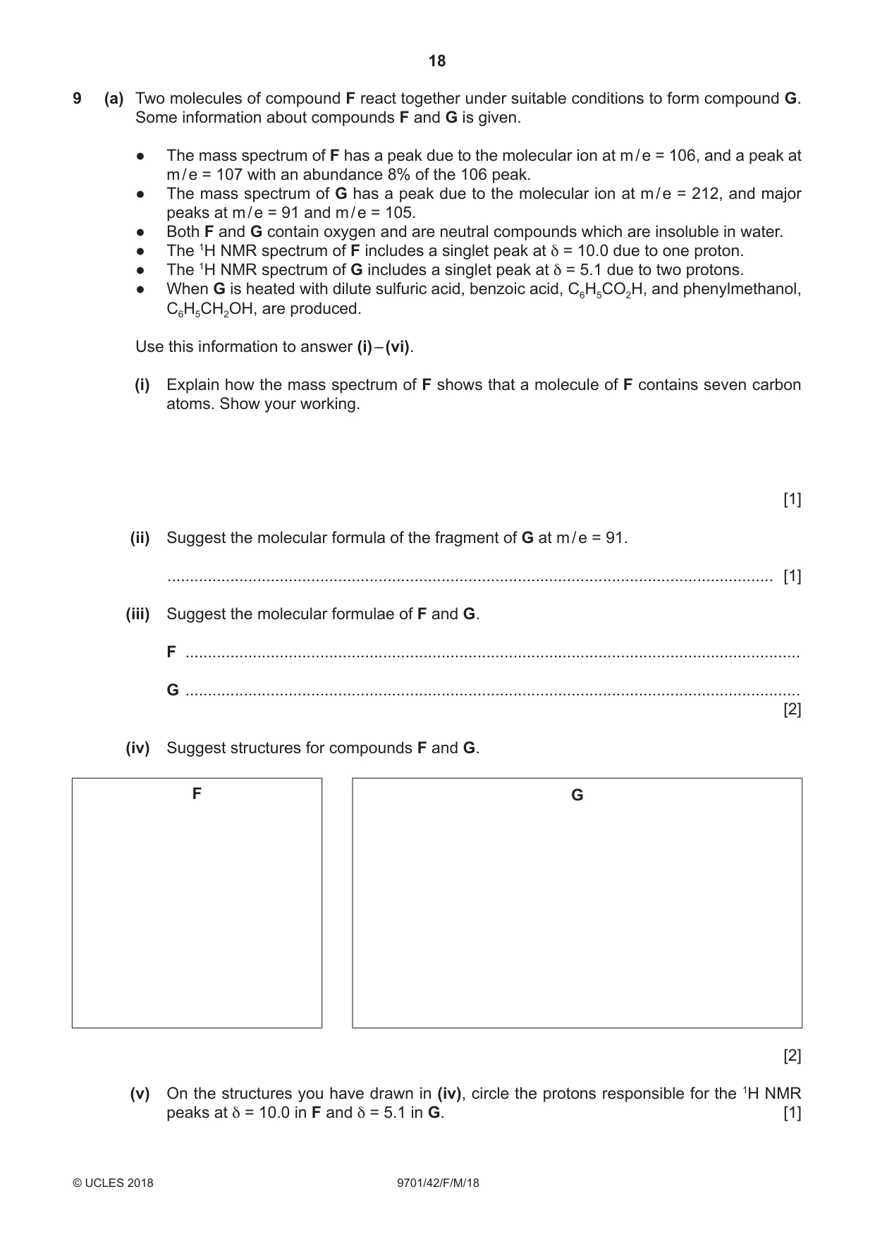 Cambridge A Level Chemistry 9701 2018 Feb/March Paper 4 · Variant 2 question paper, page 18 of 20
