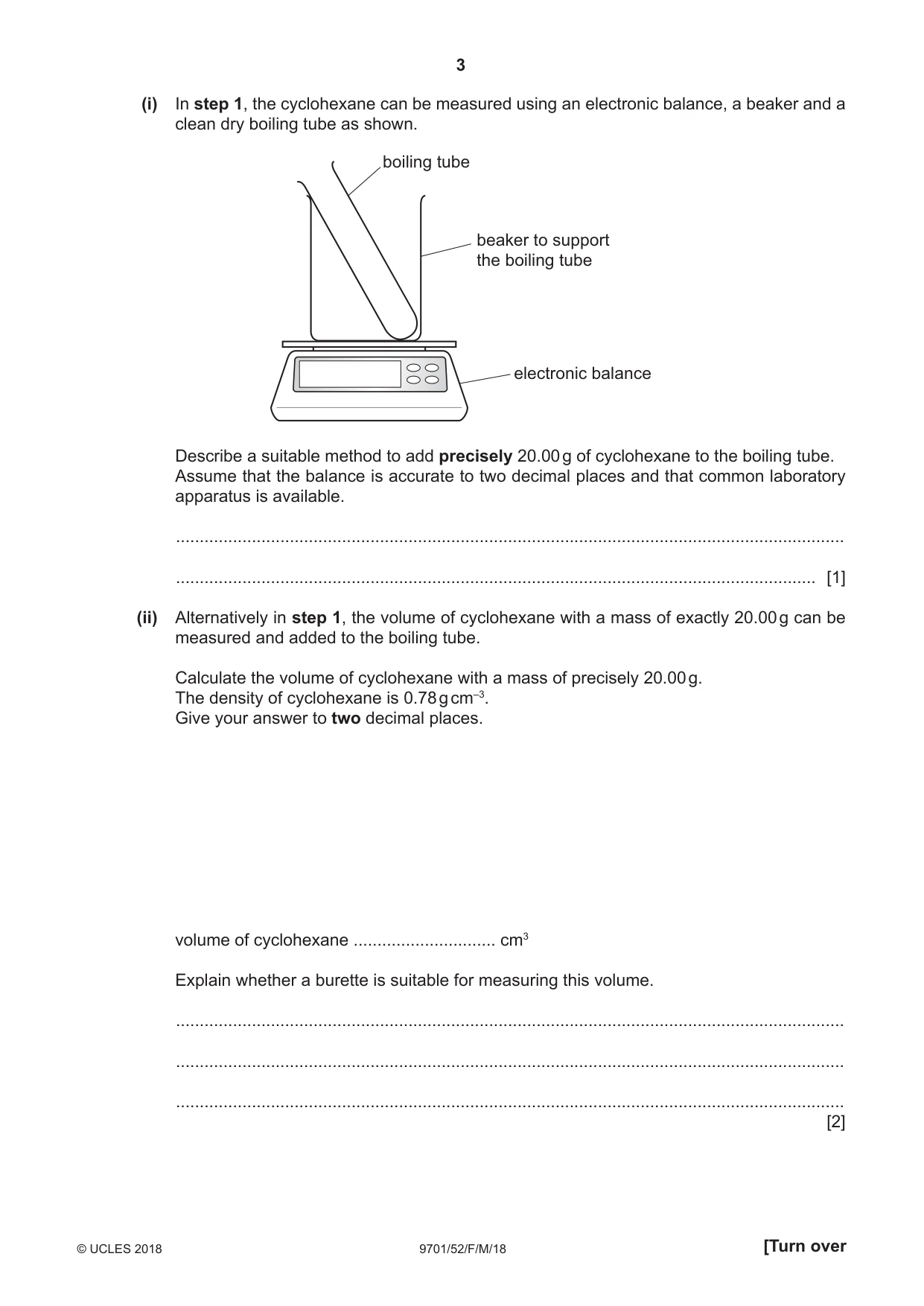 Cambridge A Level Chemistry 9701 2018 Feb/March Paper 5 · Variant 2 question paper, page 3 of 12