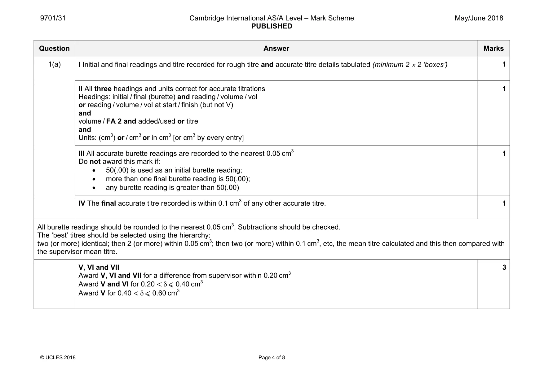 Mark scheme, page 4 of 8