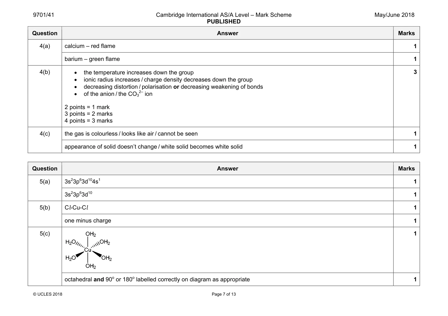 Mark scheme, page 7 of 13