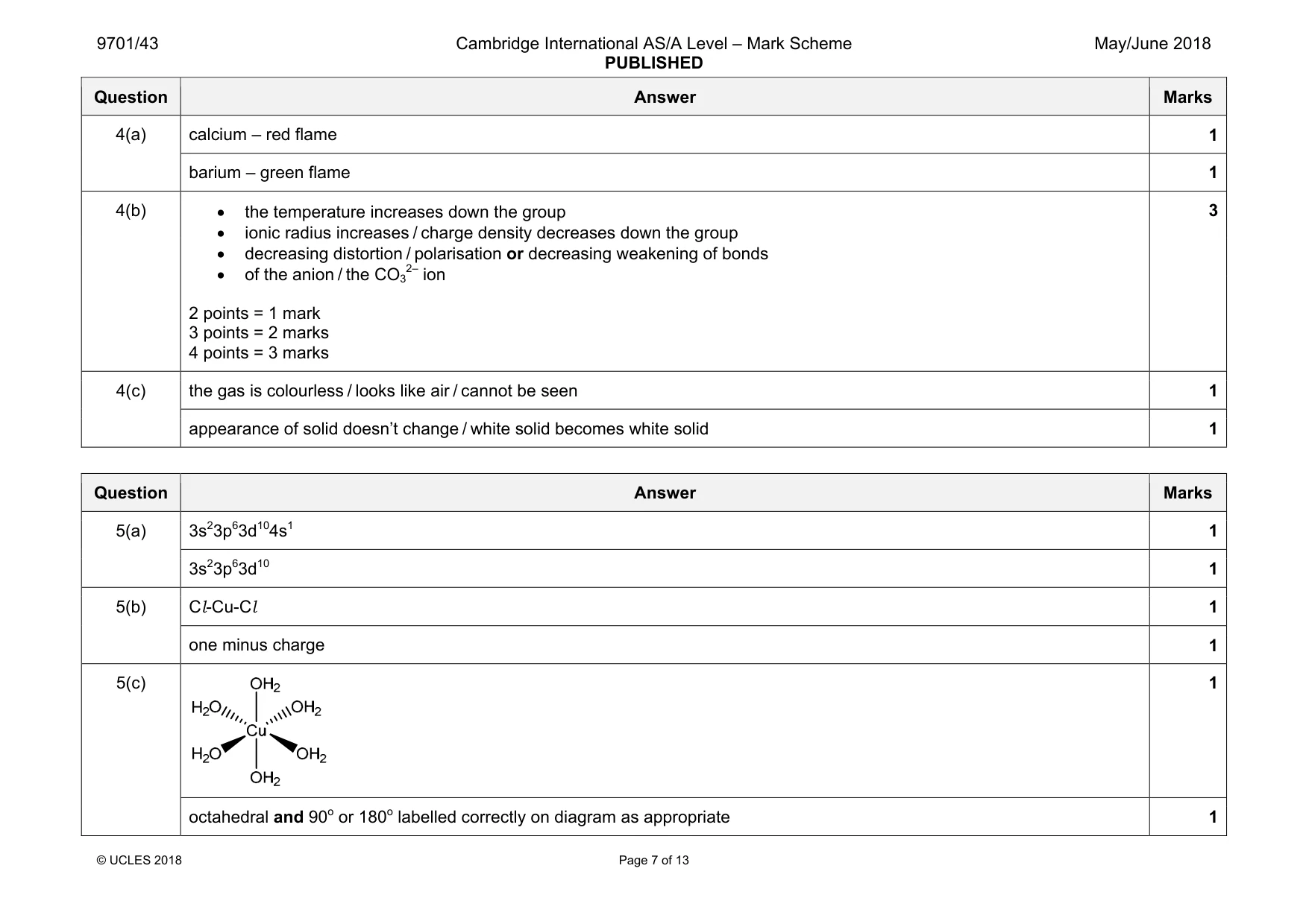 Mark scheme, page 7 of 13