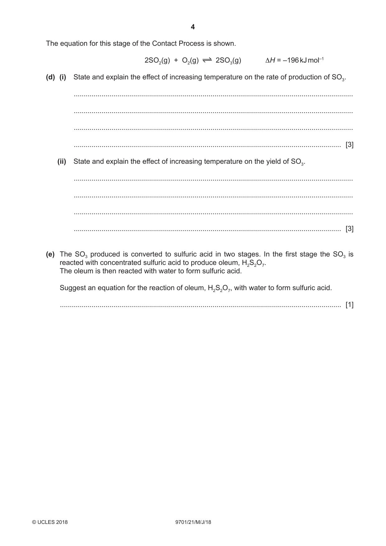 Cambridge A Level Chemistry 9701 2018 May/June Paper 2 · Variant 1 question paper, page 4 of 12