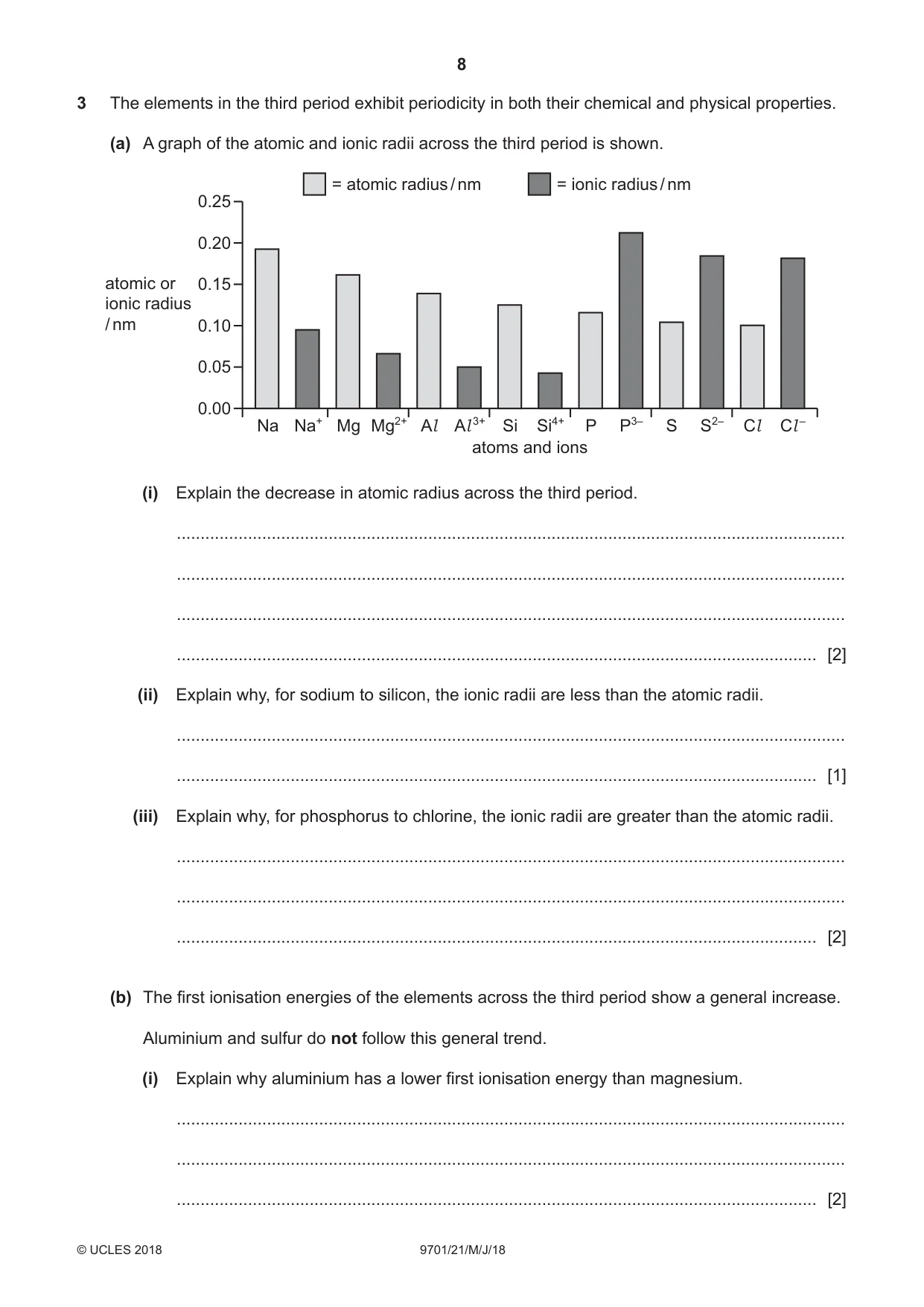 Cambridge A Level Chemistry 9701 2018 May/June Paper 2 · Variant 1 question paper, page 8 of 12