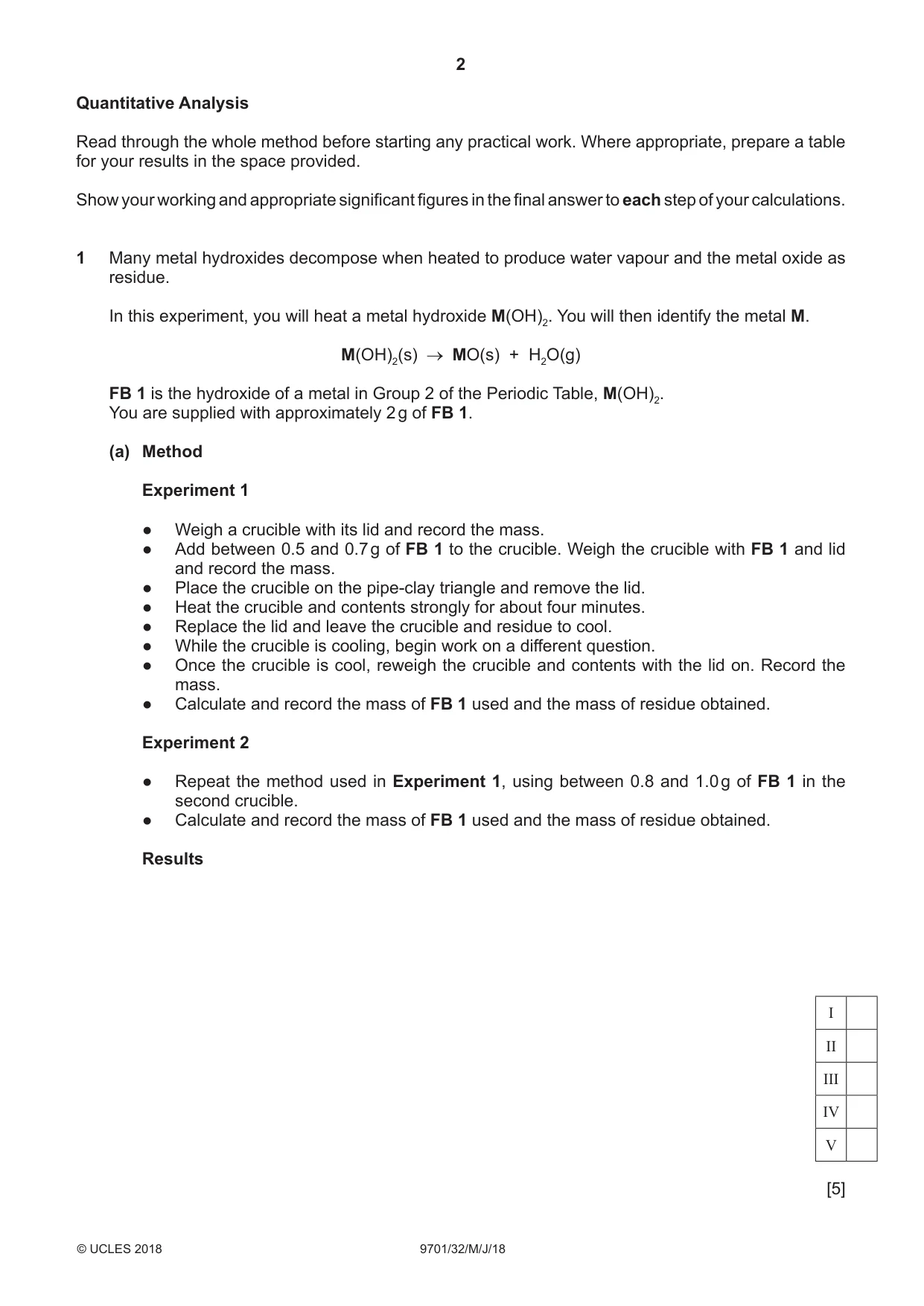 Cambridge A Level Chemistry 9701 2018 May/June Paper 3 · Variant 2 question paper, page 2 of 12