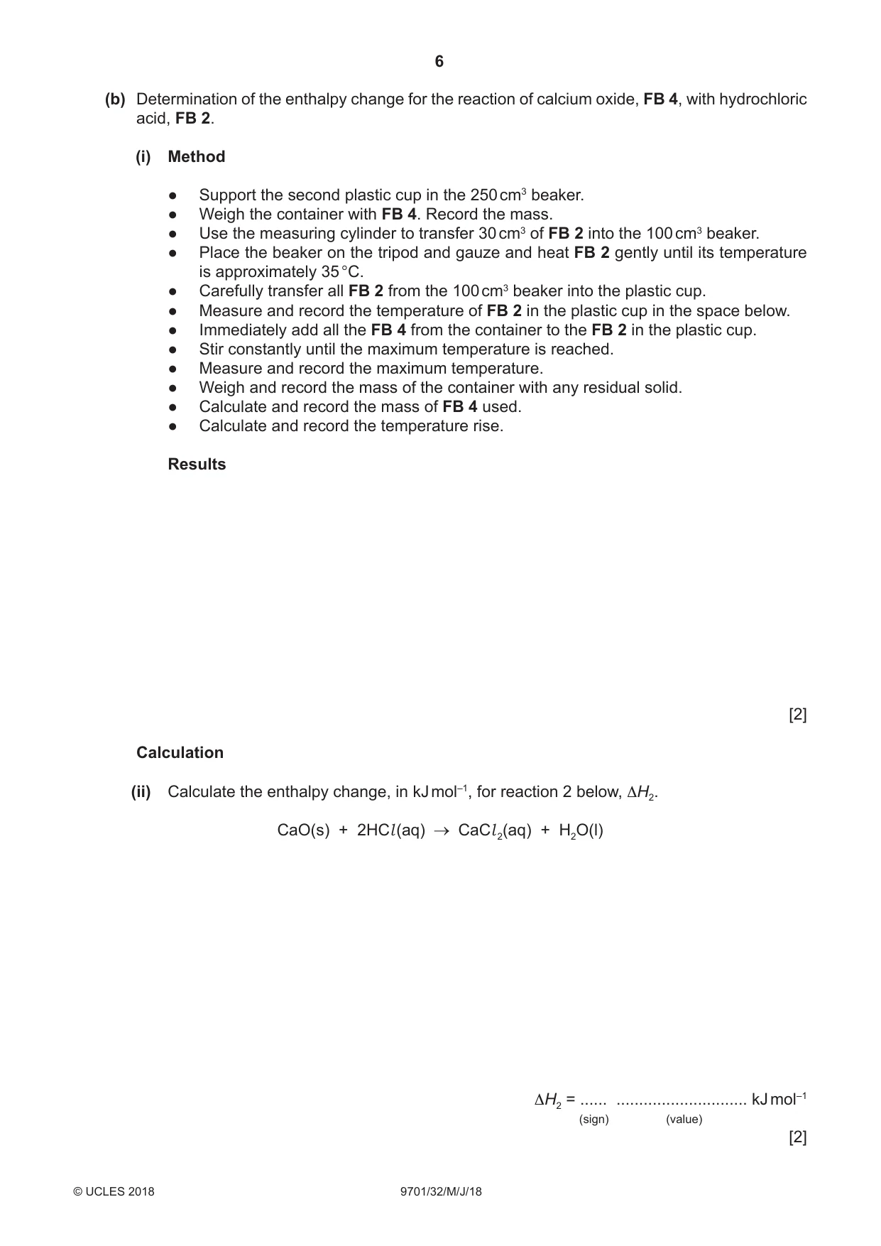 Cambridge A Level Chemistry 9701 2018 May/June Paper 3 · Variant 2 question paper, page 6 of 12