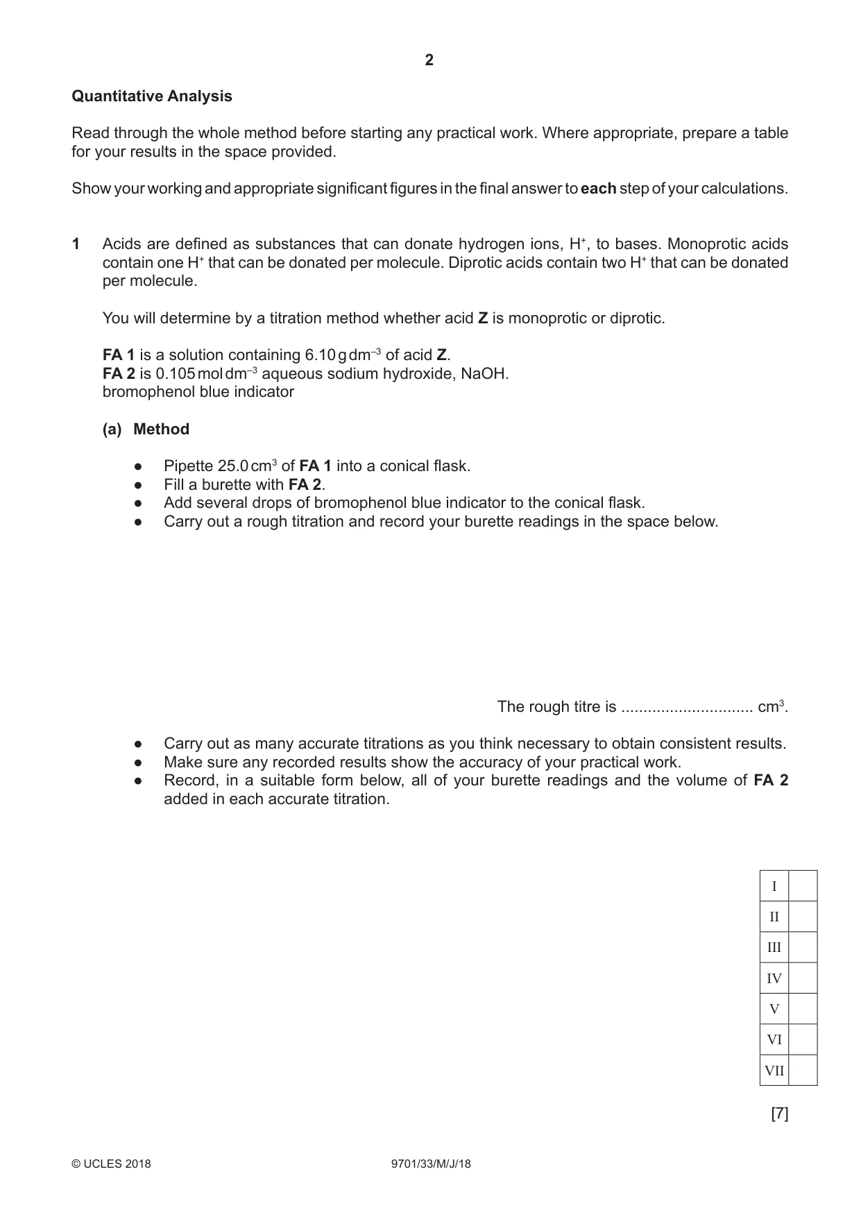 Cambridge A Level Chemistry 9701 2018 May/June Paper 3 · Variant 3 question paper, page 2 of 12