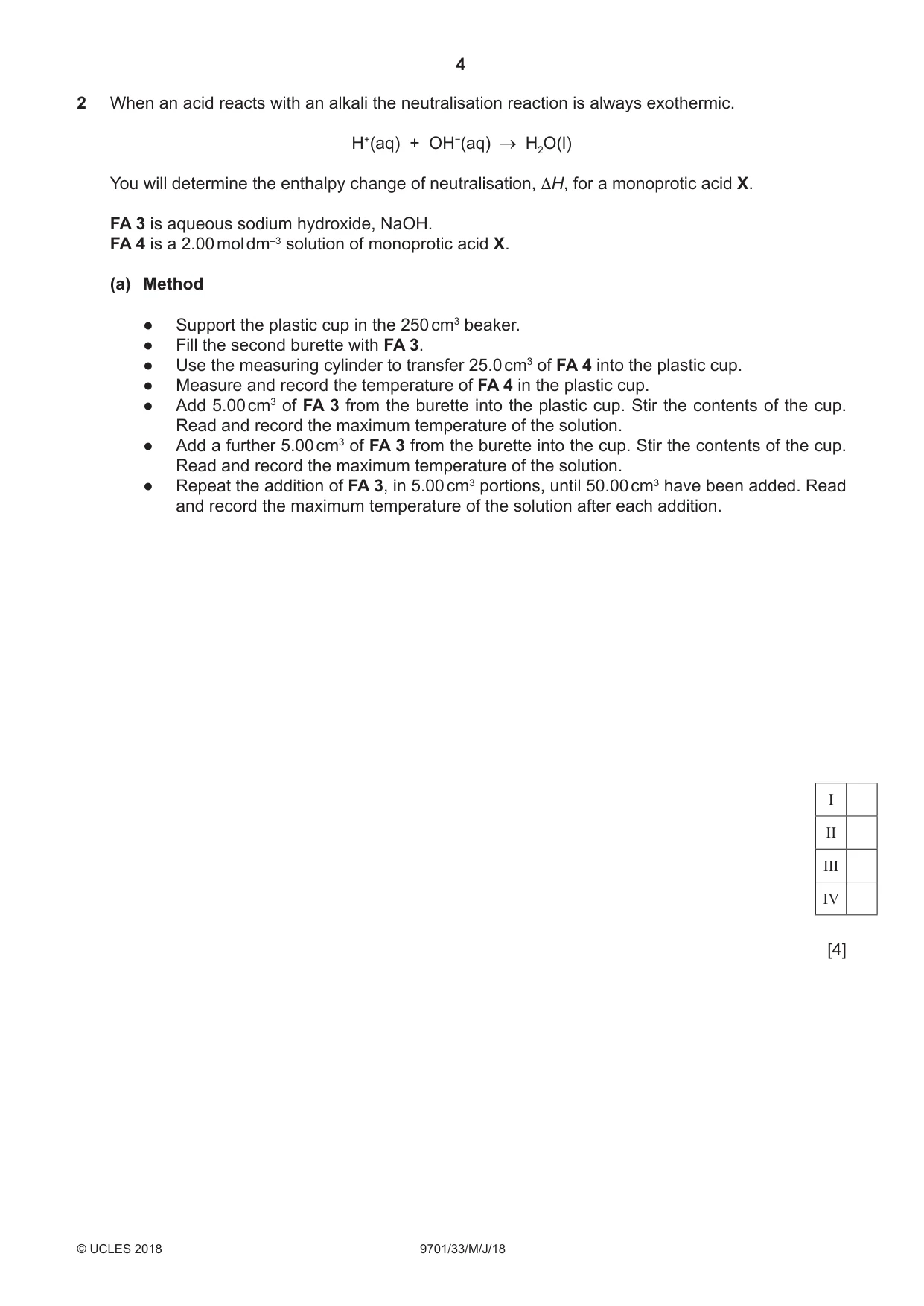 Cambridge A Level Chemistry 9701 2018 May/June Paper 3 · Variant 3 question paper, page 4 of 12