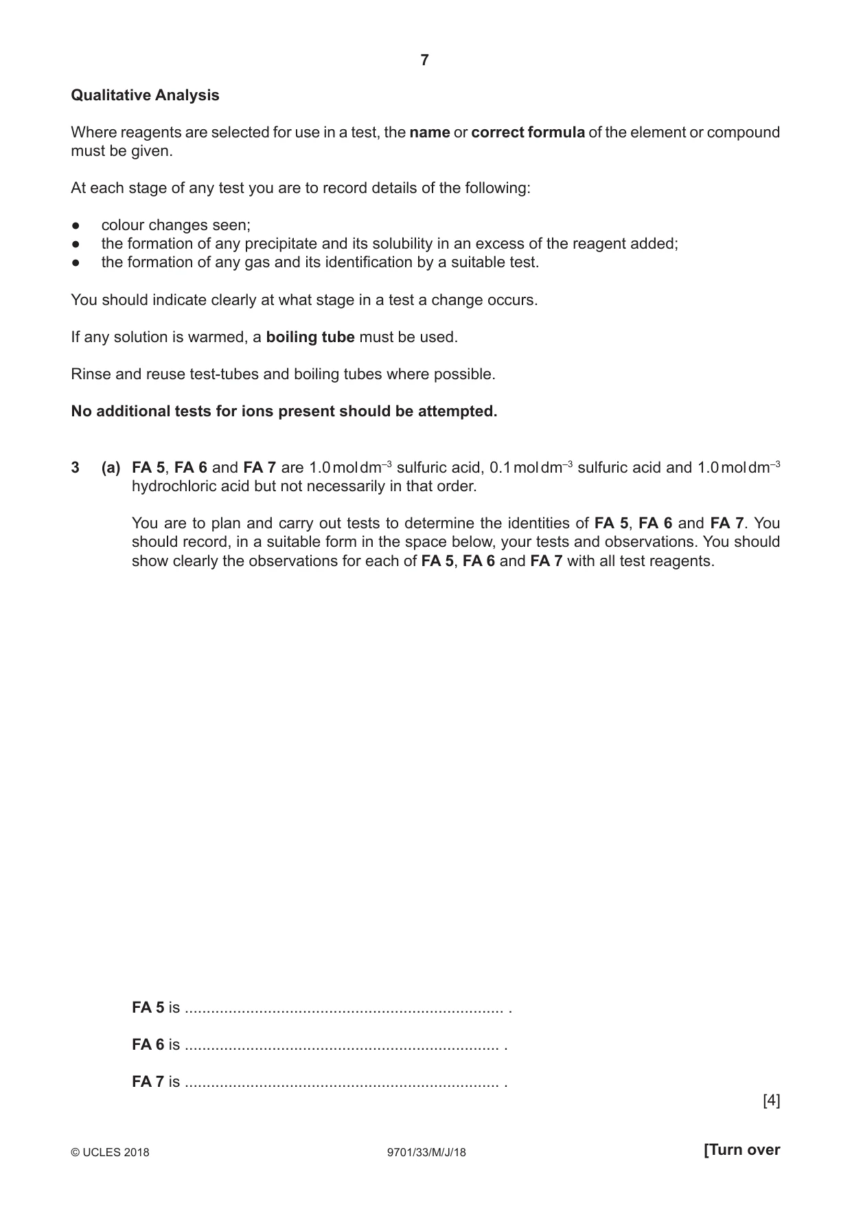 Cambridge A Level Chemistry 9701 2018 May/June Paper 3 · Variant 3 question paper, page 7 of 12