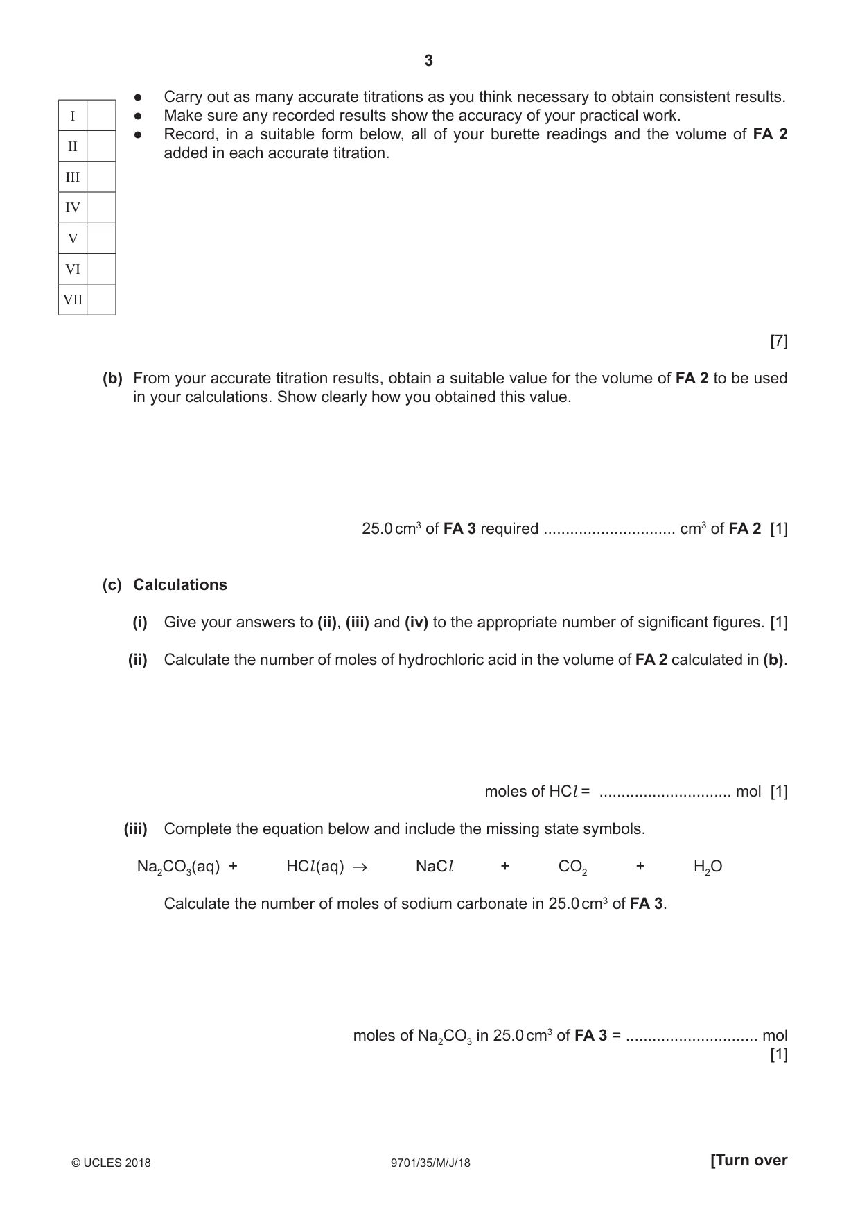 Cambridge A Level Chemistry 9701 2018 May/June Paper 3 · Variant 5 question paper, page 3 of 12