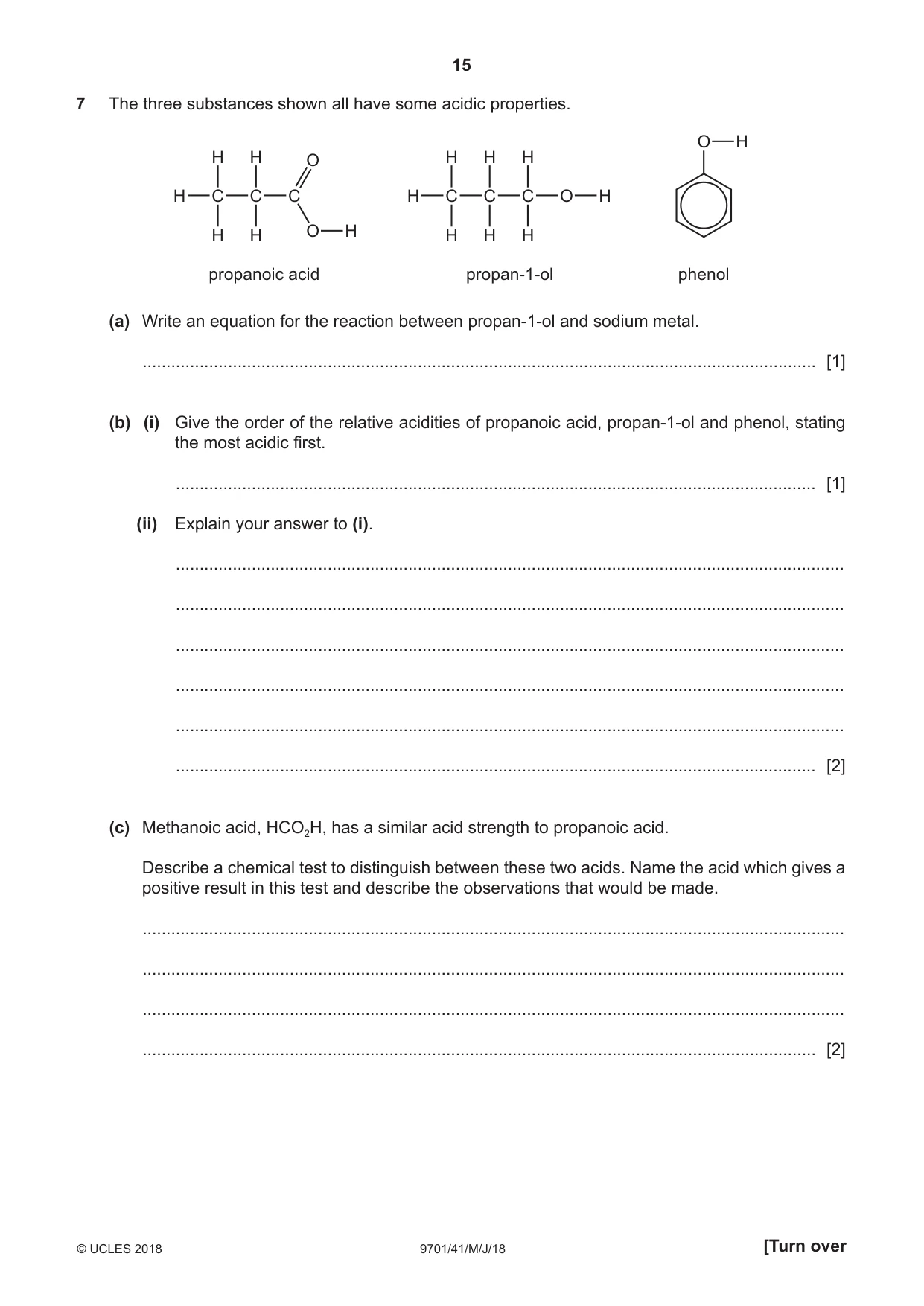 Cambridge A Level Chemistry 9701 2018 May/June Paper 4 · Variant 1 question paper, page 15 of 20