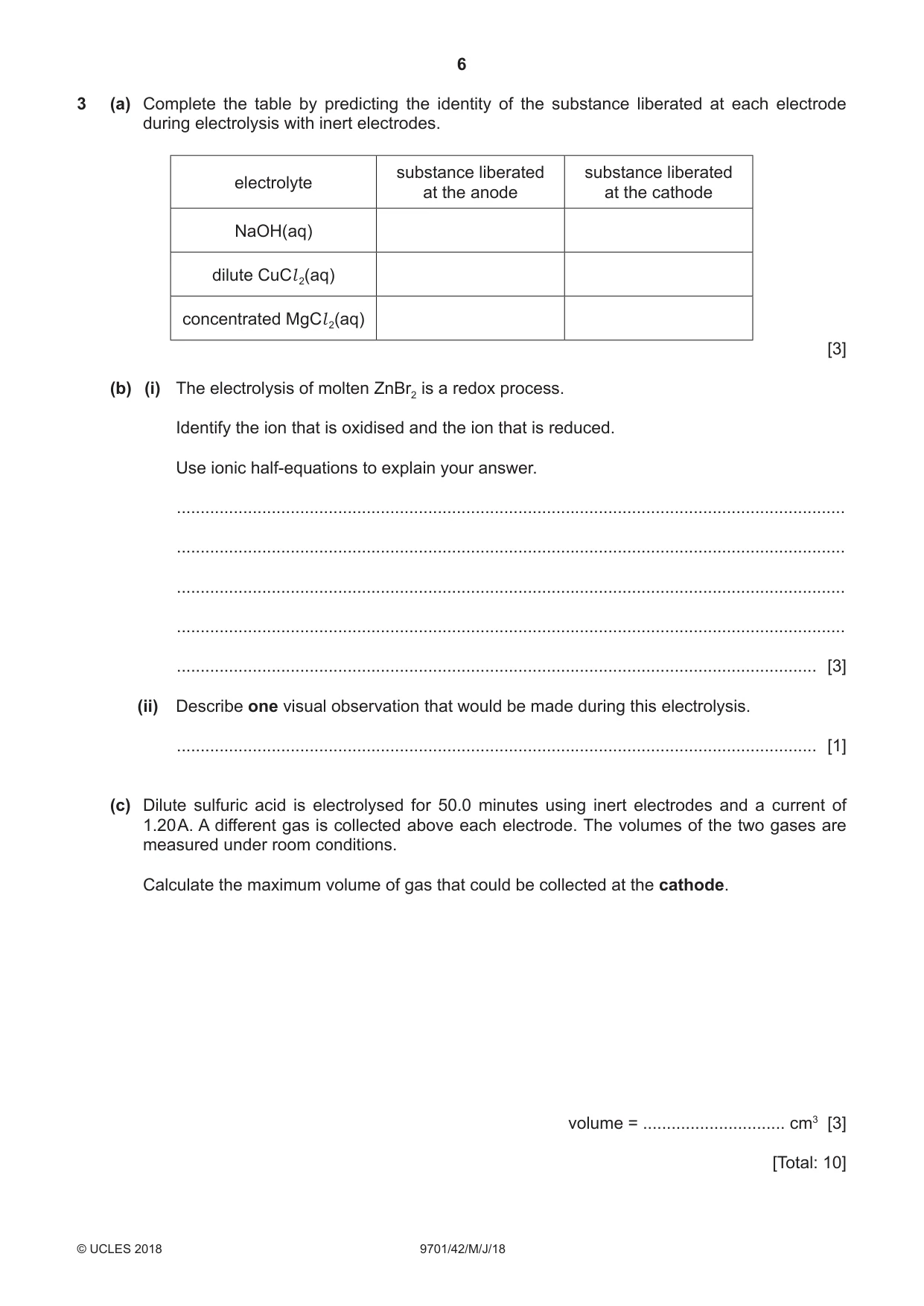Cambridge A Level Chemistry 9701 2018 May/June Paper 4 · Variant 2 question paper, page 6 of 16