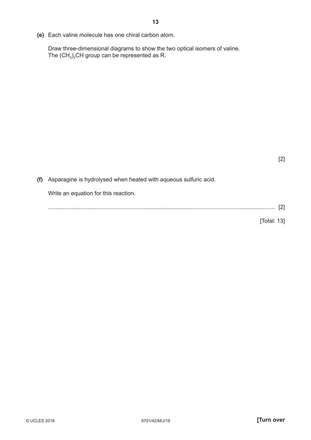Cambridge A Level Chemistry 9701 2018 May/June Paper 4 · Variant 2 question paper, page 13 of 16
