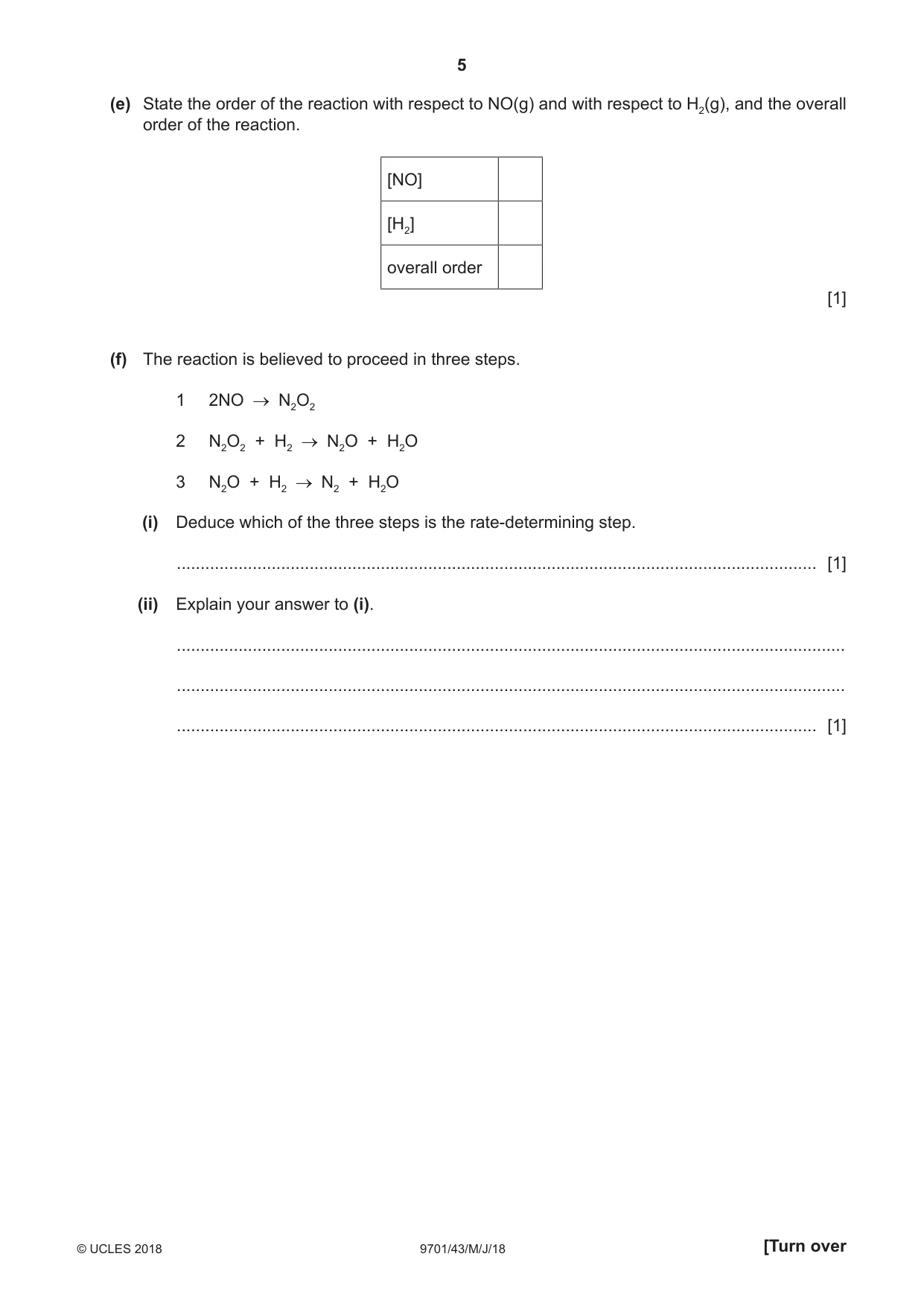 Cambridge A Level Chemistry 9701 2018 May/June Paper 4 · Variant 3 question paper, page 5 of 20