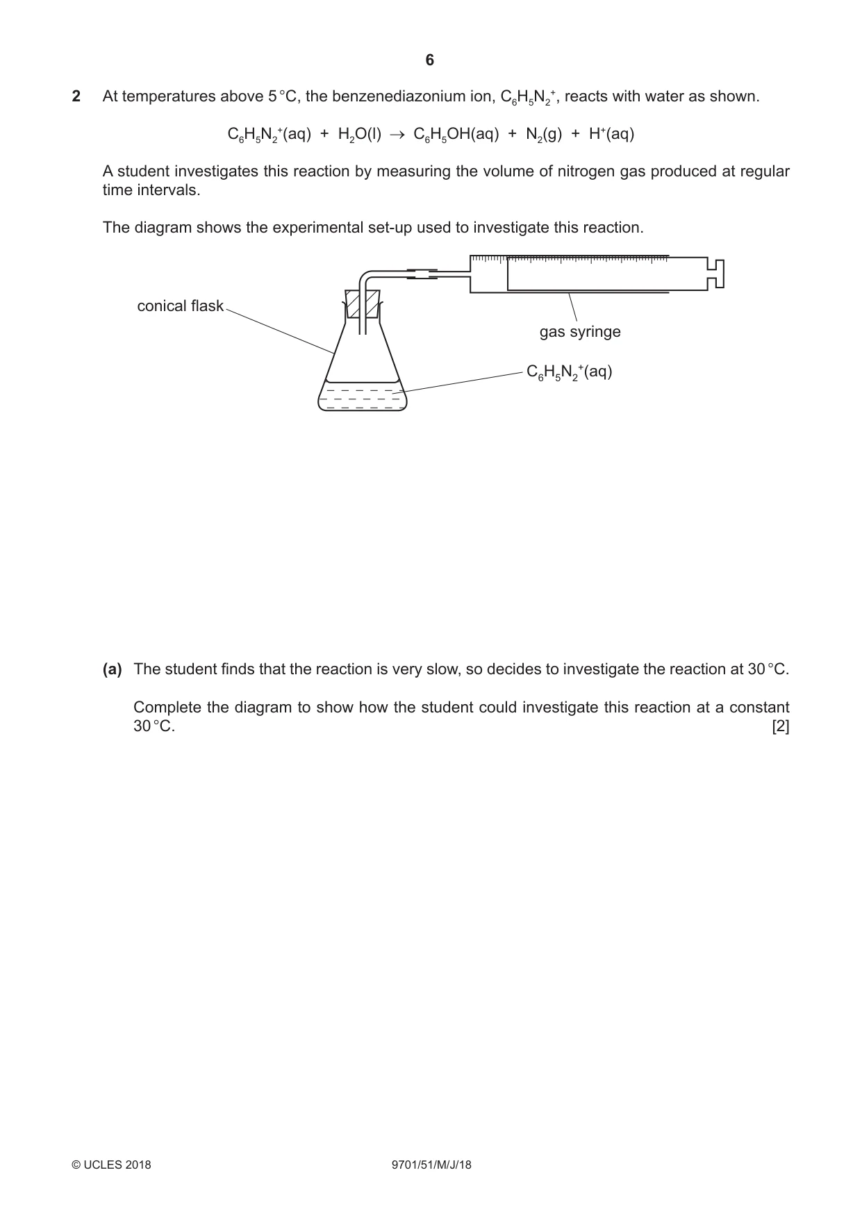 Cambridge A Level Chemistry 9701 2018 May/June Paper 5 · Variant 1 question paper, page 6 of 12