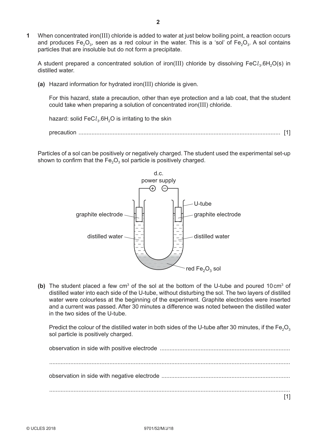 Cambridge A Level Chemistry 9701 2018 May/June Paper 5 · Variant 2 question paper, page 2 of 12