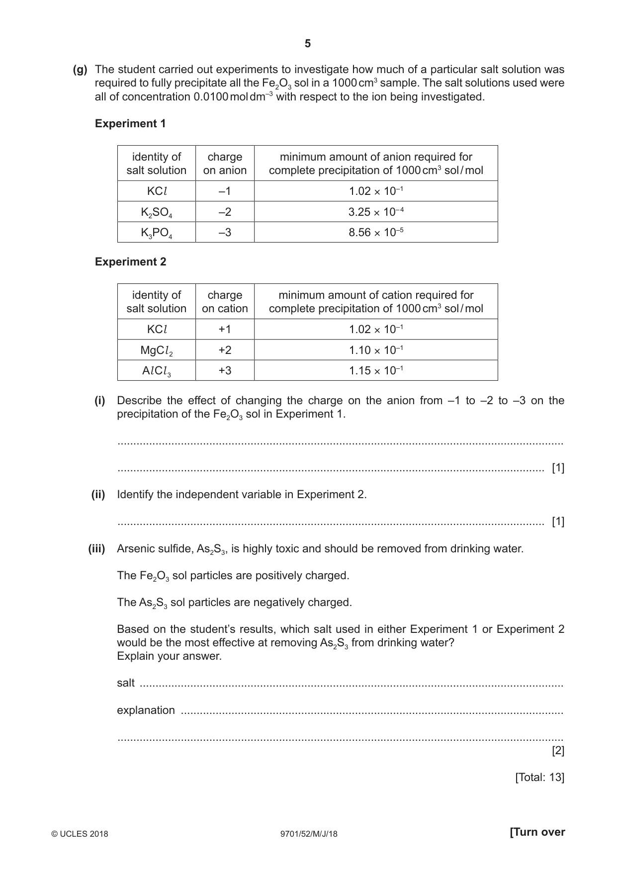 Cambridge A Level Chemistry 9701 2018 May/June Paper 5 · Variant 2 question paper, page 5 of 12