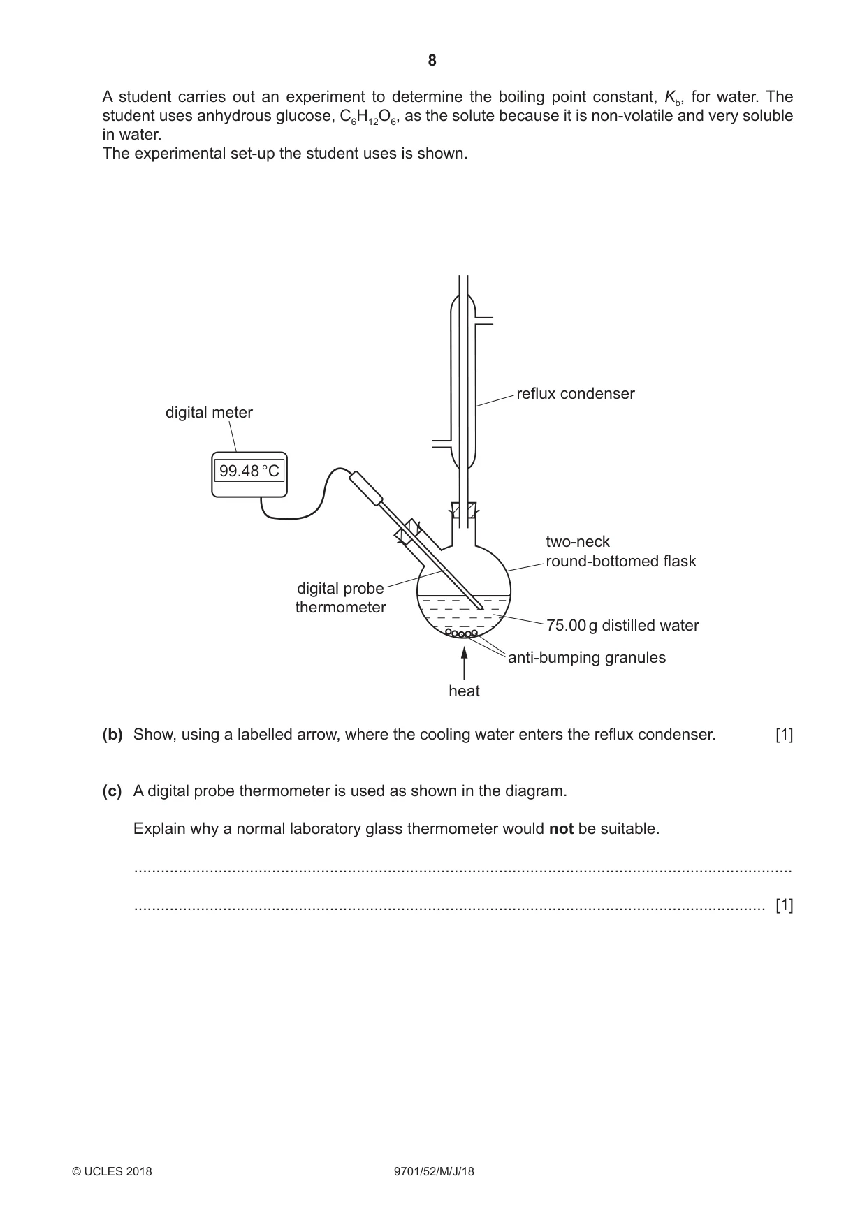Cambridge A Level Chemistry 9701 2018 May/June Paper 5 · Variant 2 question paper, page 8 of 12