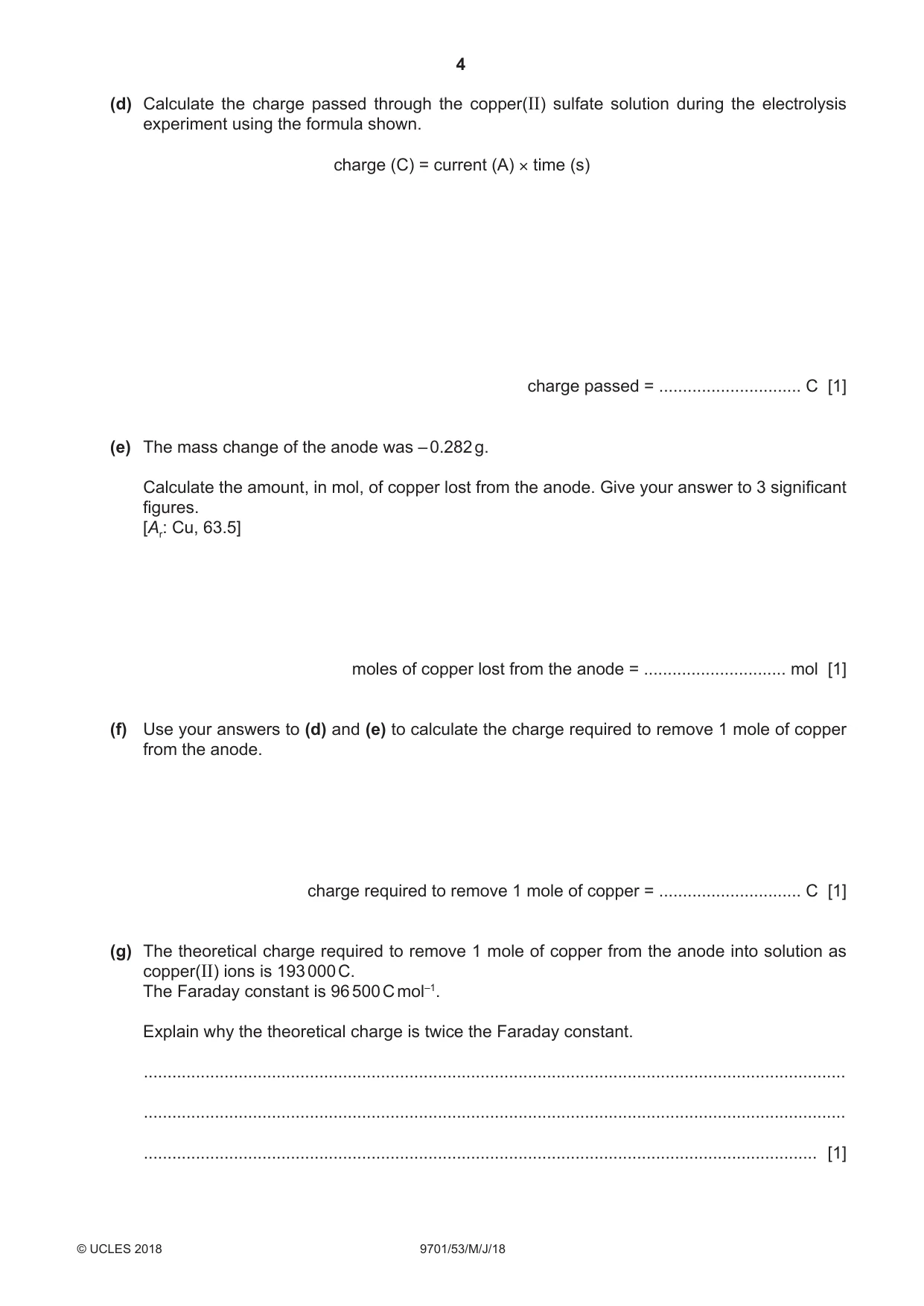 Cambridge A Level Chemistry 9701 2018 May/June Paper 5 · Variant 3 question paper, page 4 of 12