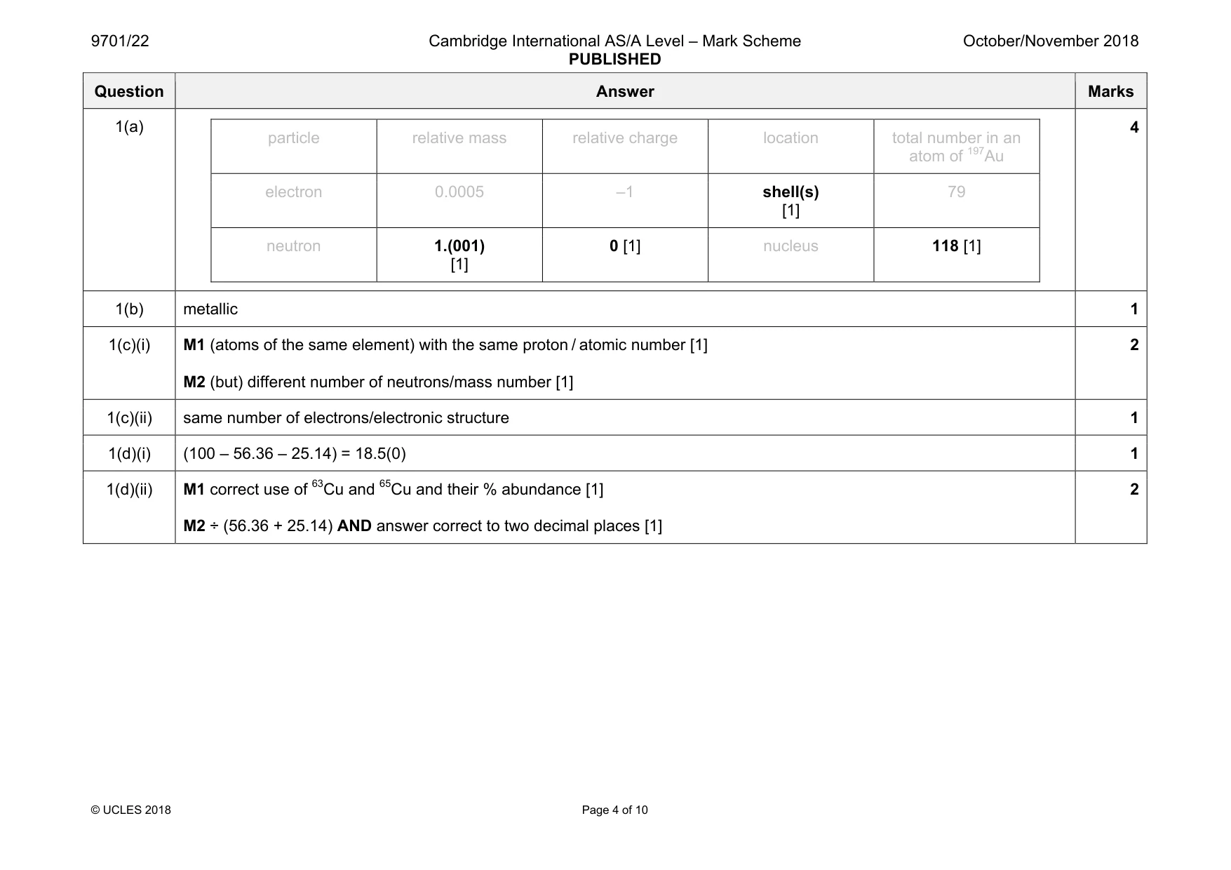 Mark scheme, page 4 of 10
