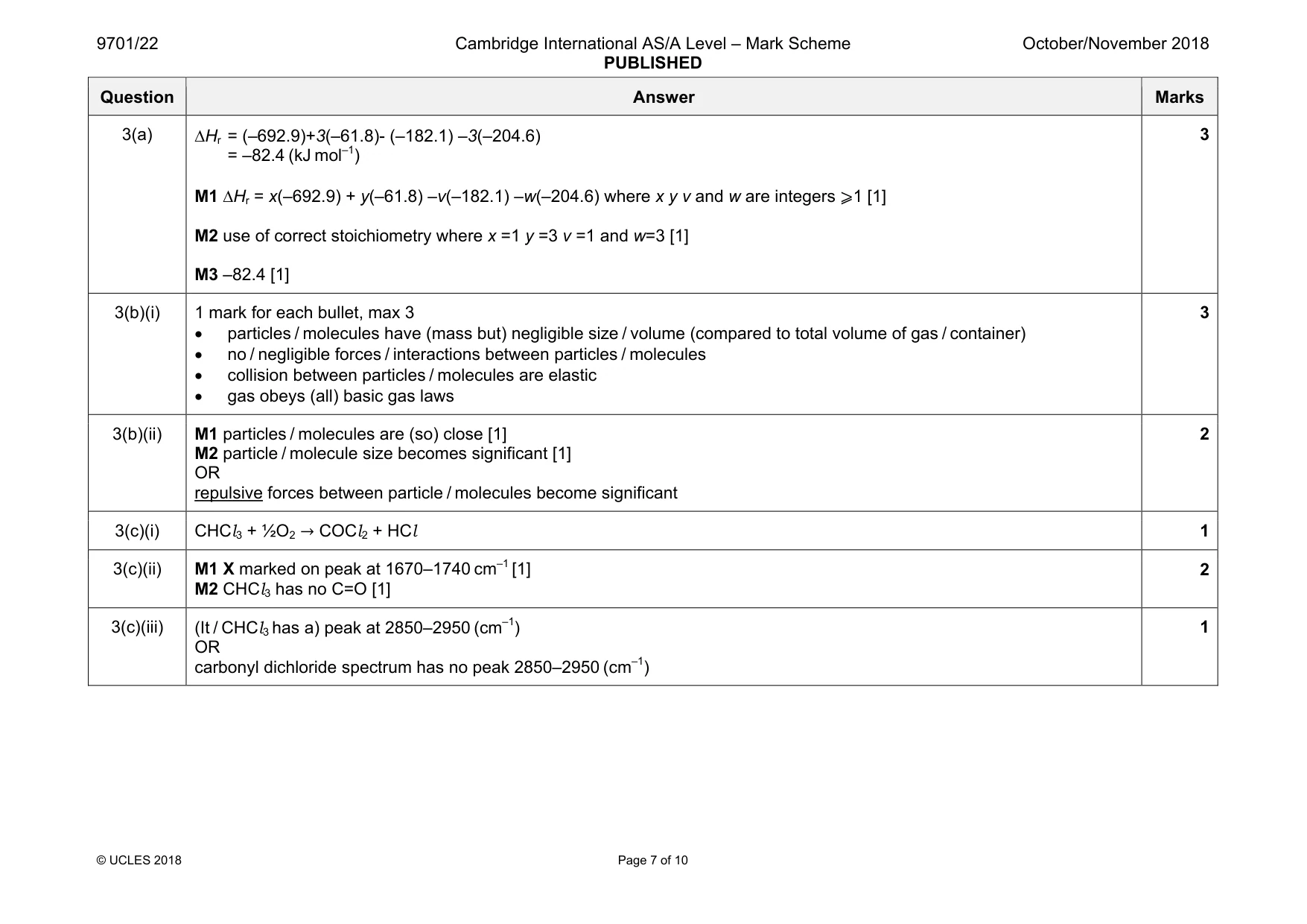 Mark scheme, page 7 of 10