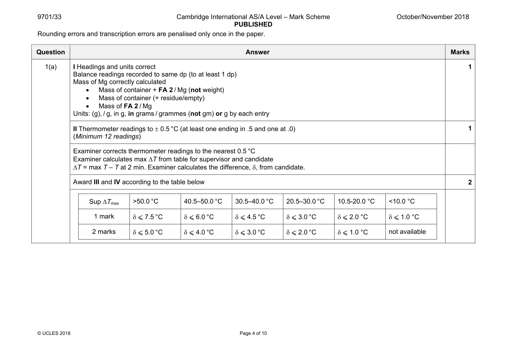 Mark scheme, page 4 of 10