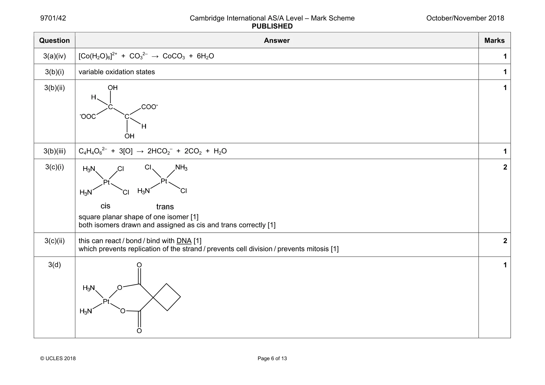 Mark scheme, page 6 of 13