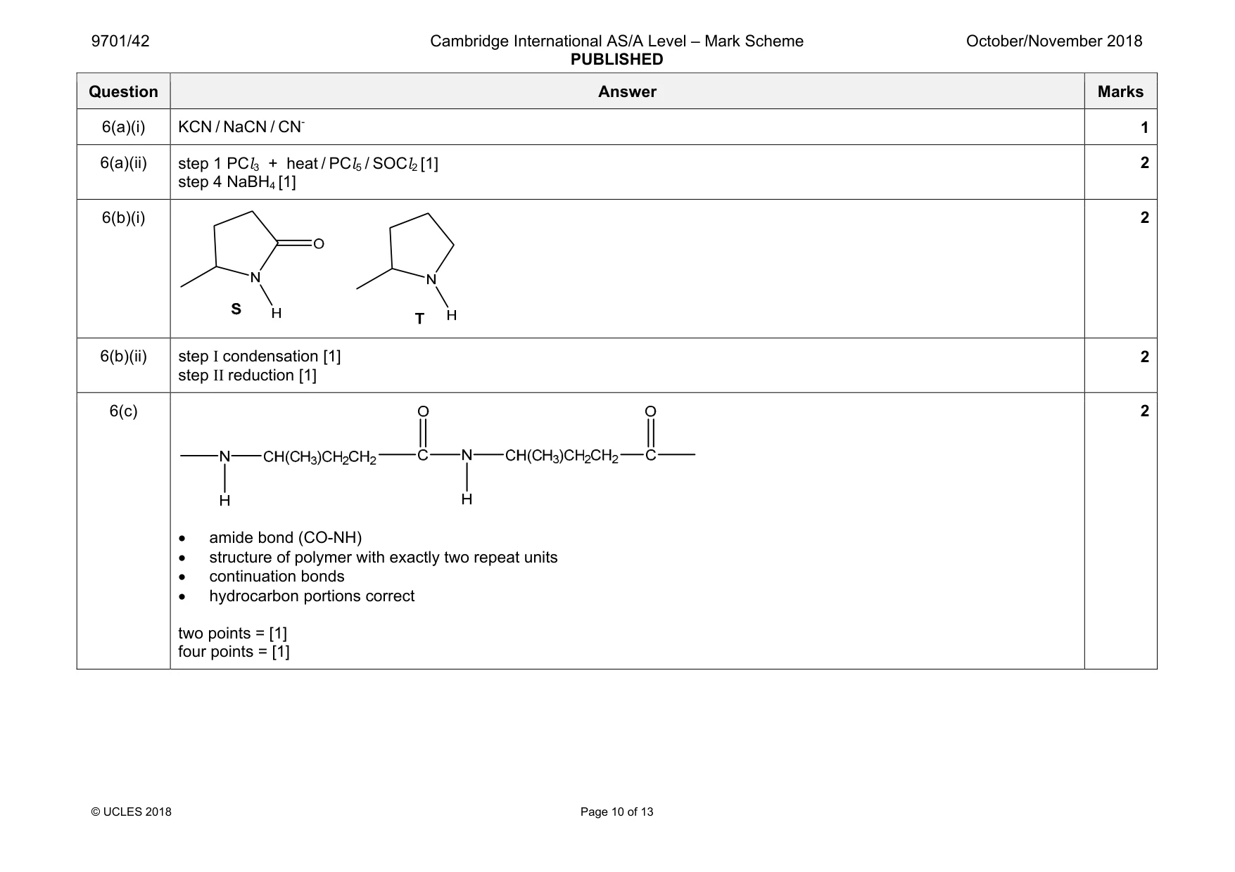 Mark scheme, page 10 of 13